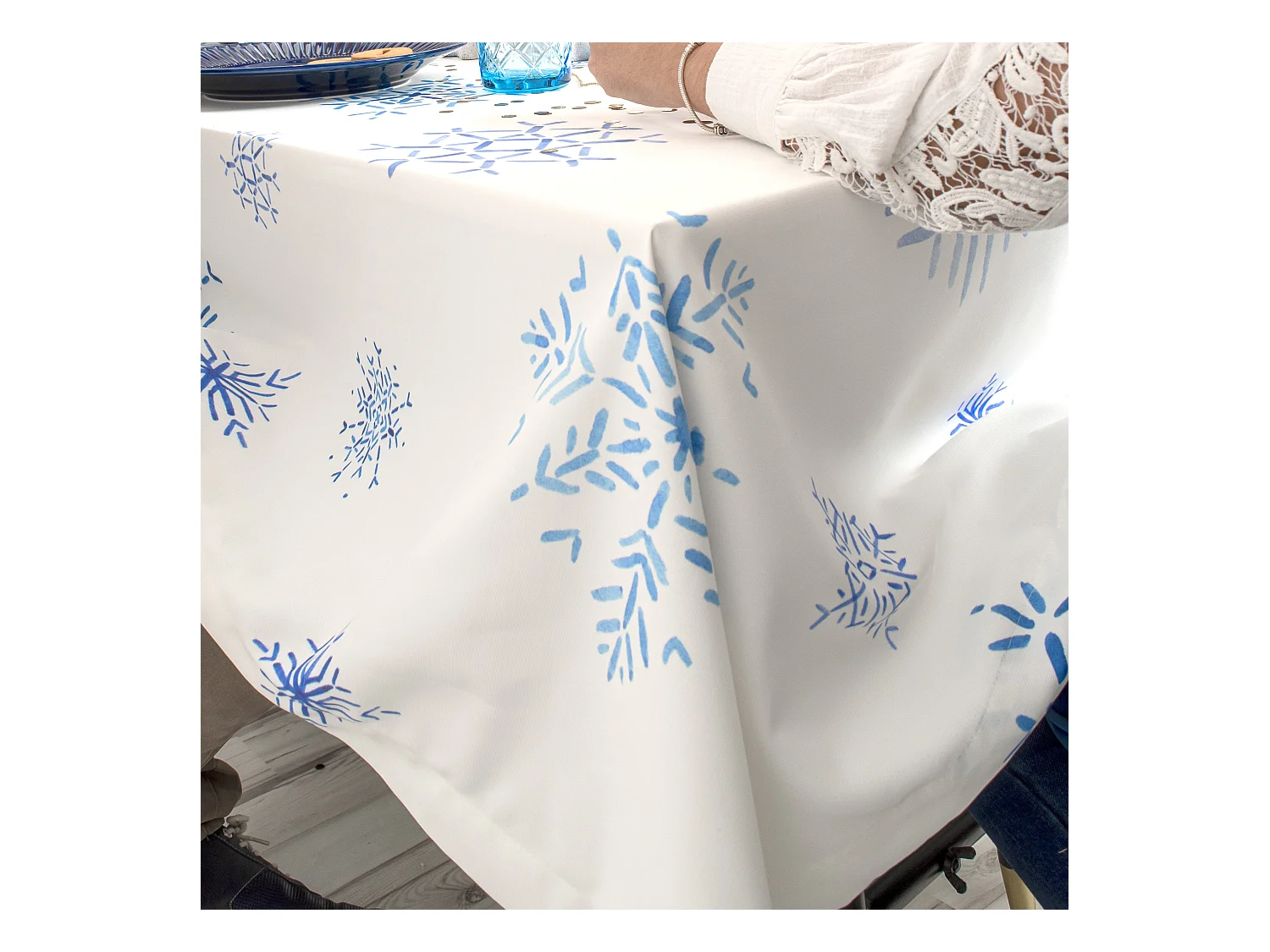 Tischdecke 145x150 cm Snow crystal