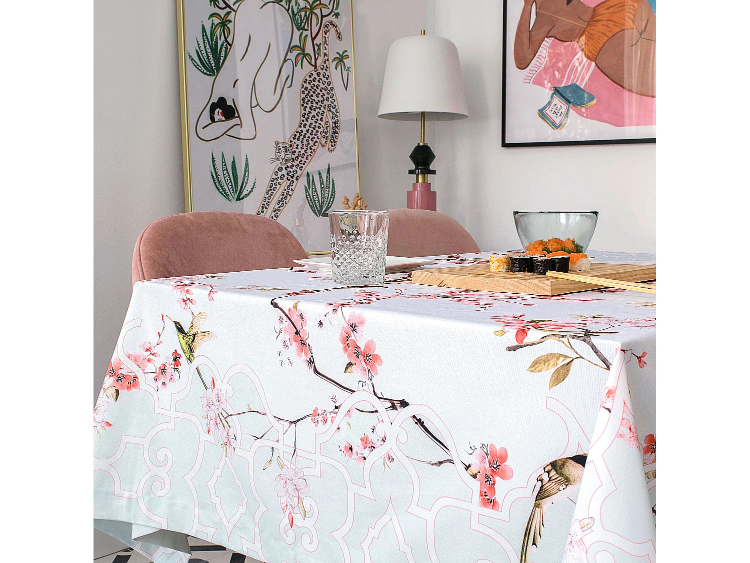 Nappe 150x150 cm Chinoiserie