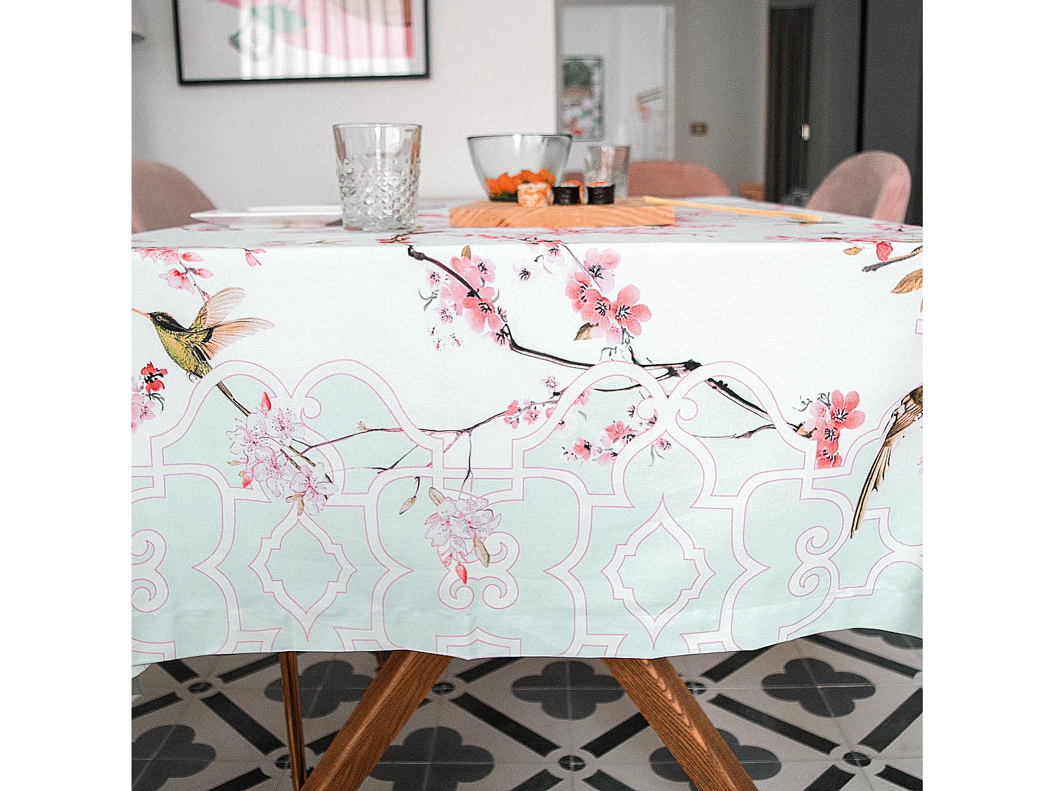 Mantel 150x250 cm Chinoiserie