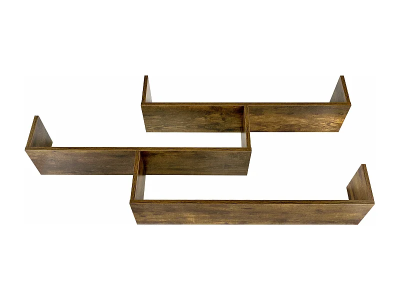 Estantería de pared mueble de almacenaje 119 cm imitación madera oscura 03_0005204