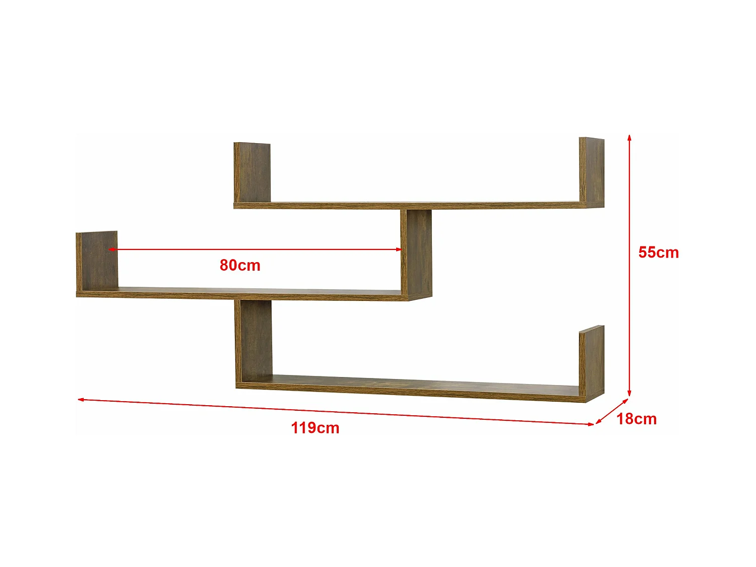 Étagère murale meuble de bois marron 119 x 18 x 55 cm 03_0005204