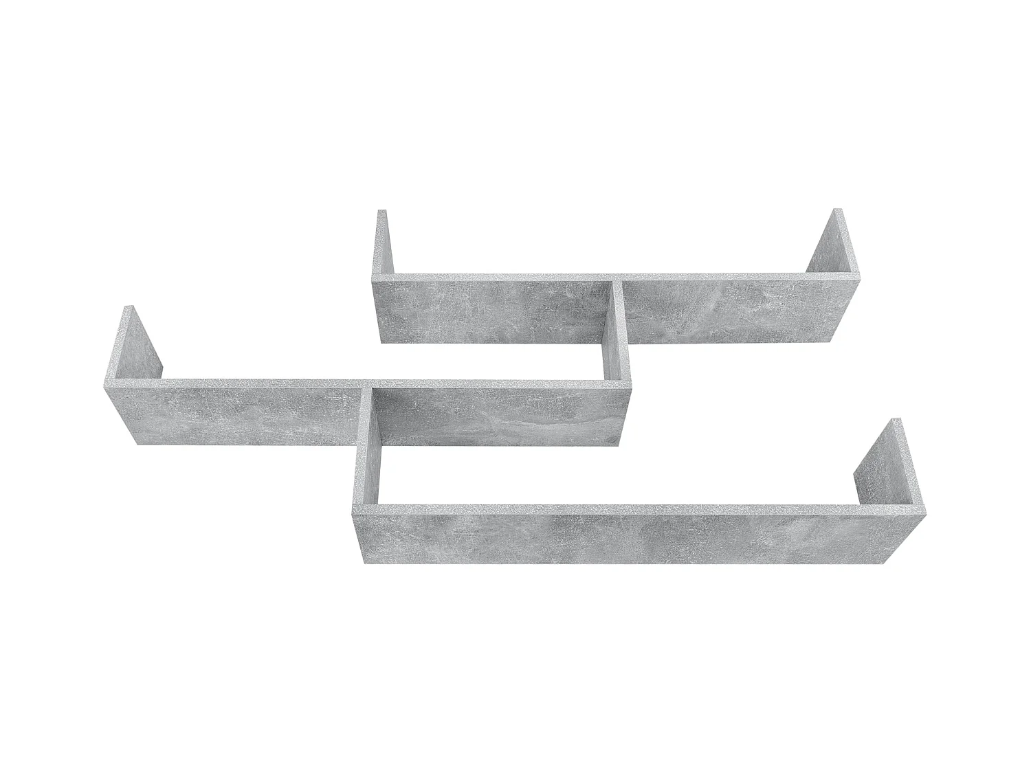 Mensola pensile di design 3 superfici contenitive 119 cm grigio effetto cemento 03_0005203