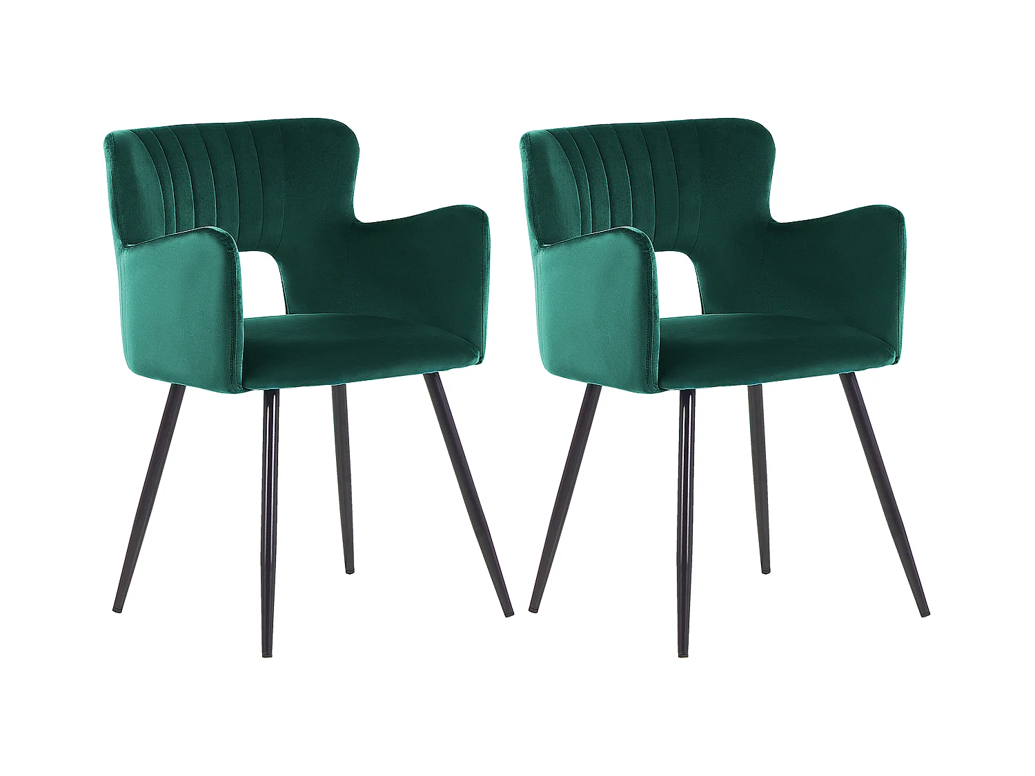 Lot de 2 chaises de salle à manger SANILAC Velours Vert émeraude