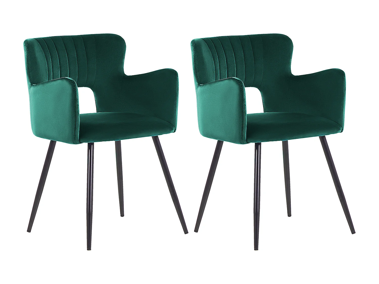 Lot de 2 chaises de salle à manger SANILAC Velours Vert émeraude