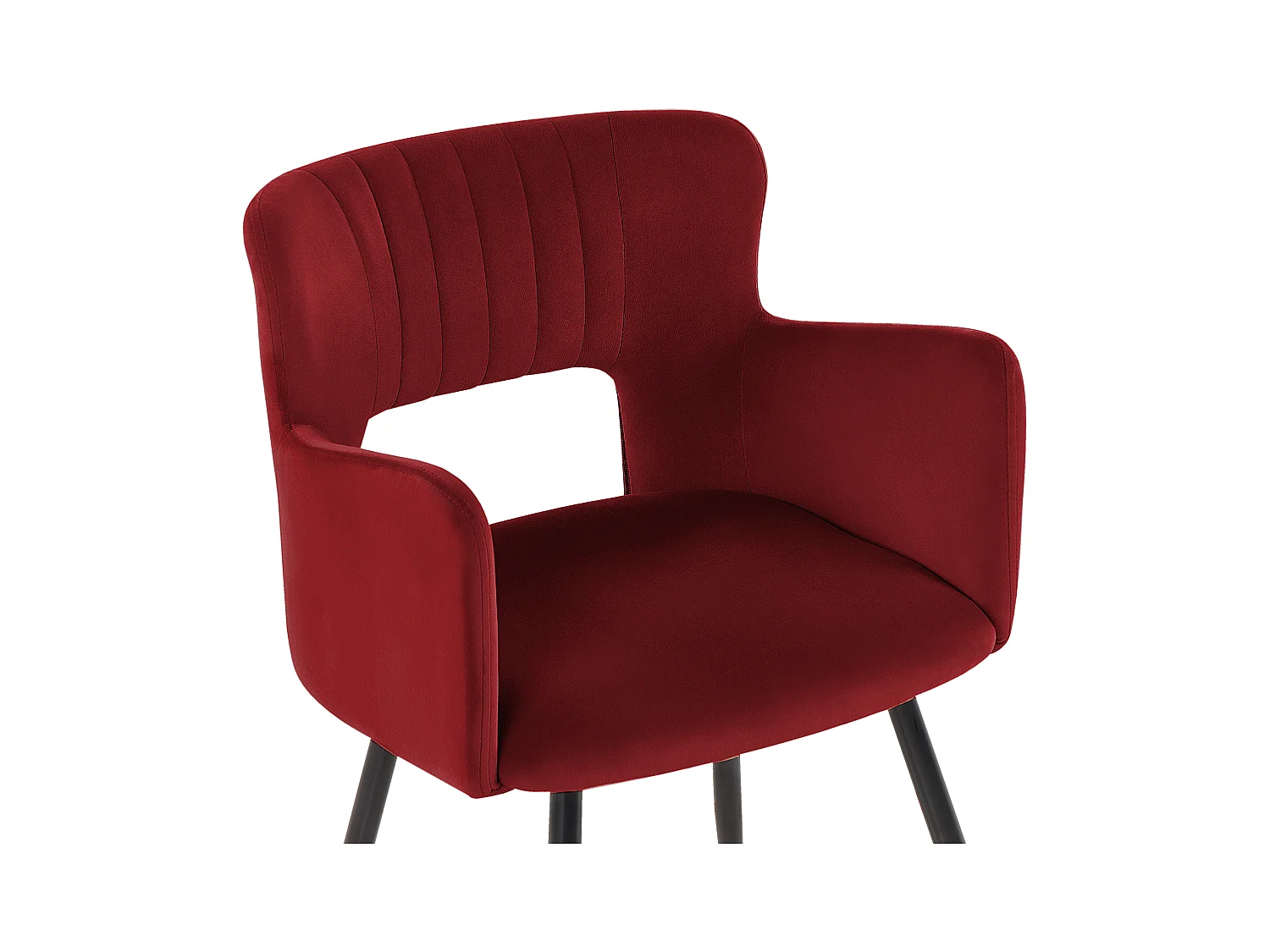 Set di 2 sedie da pranzo SANILAC Velluto Rosso scuro