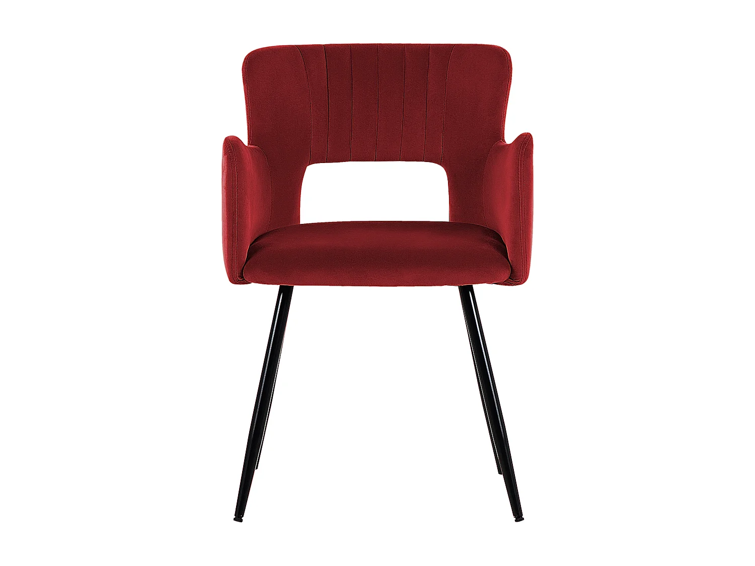 Set van 2 eetkamerstoelen SANILAC Fluweel Donkerrood