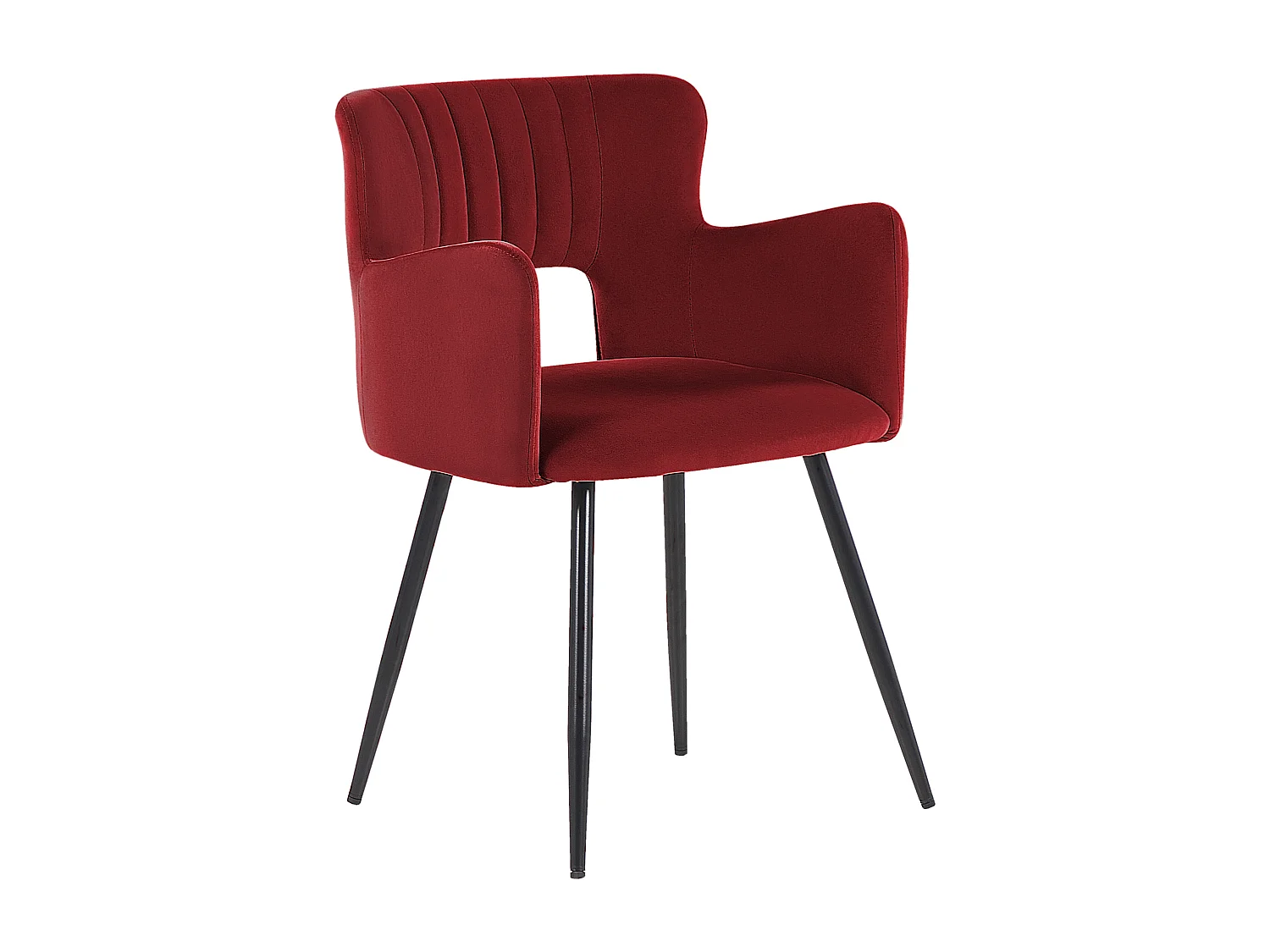 Set van 2 eetkamerstoelen SANILAC Fluweel Donkerrood