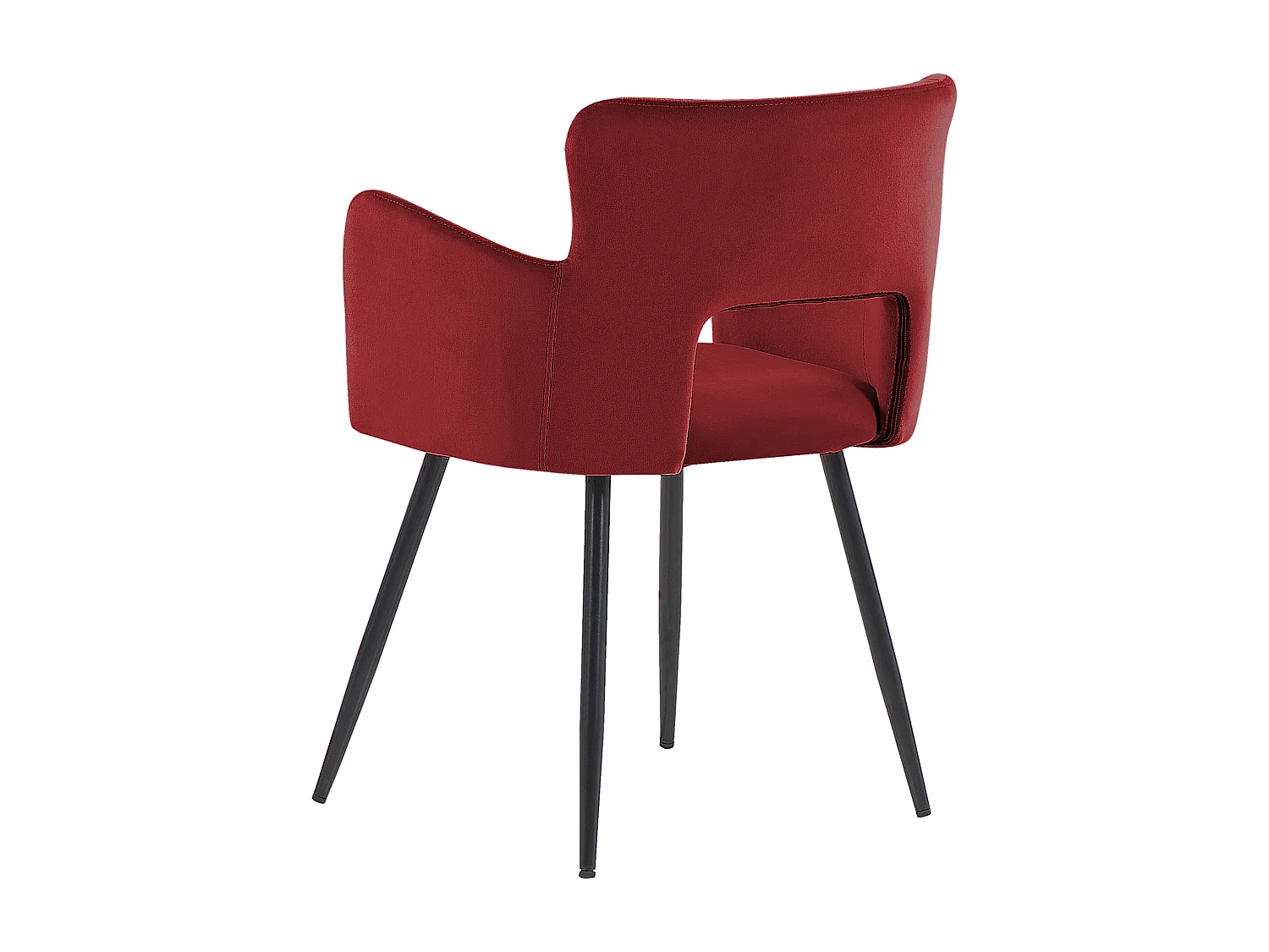 Set van 2 eetkamerstoelen SANILAC Fluweel Donkerrood