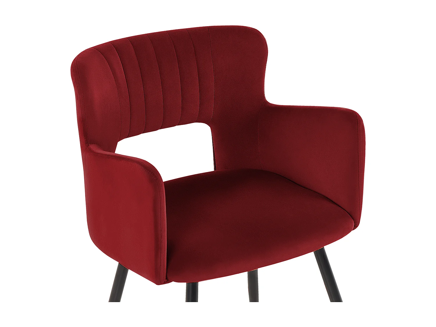Set van 2 eetkamerstoelen SANILAC Fluweel Donkerrood