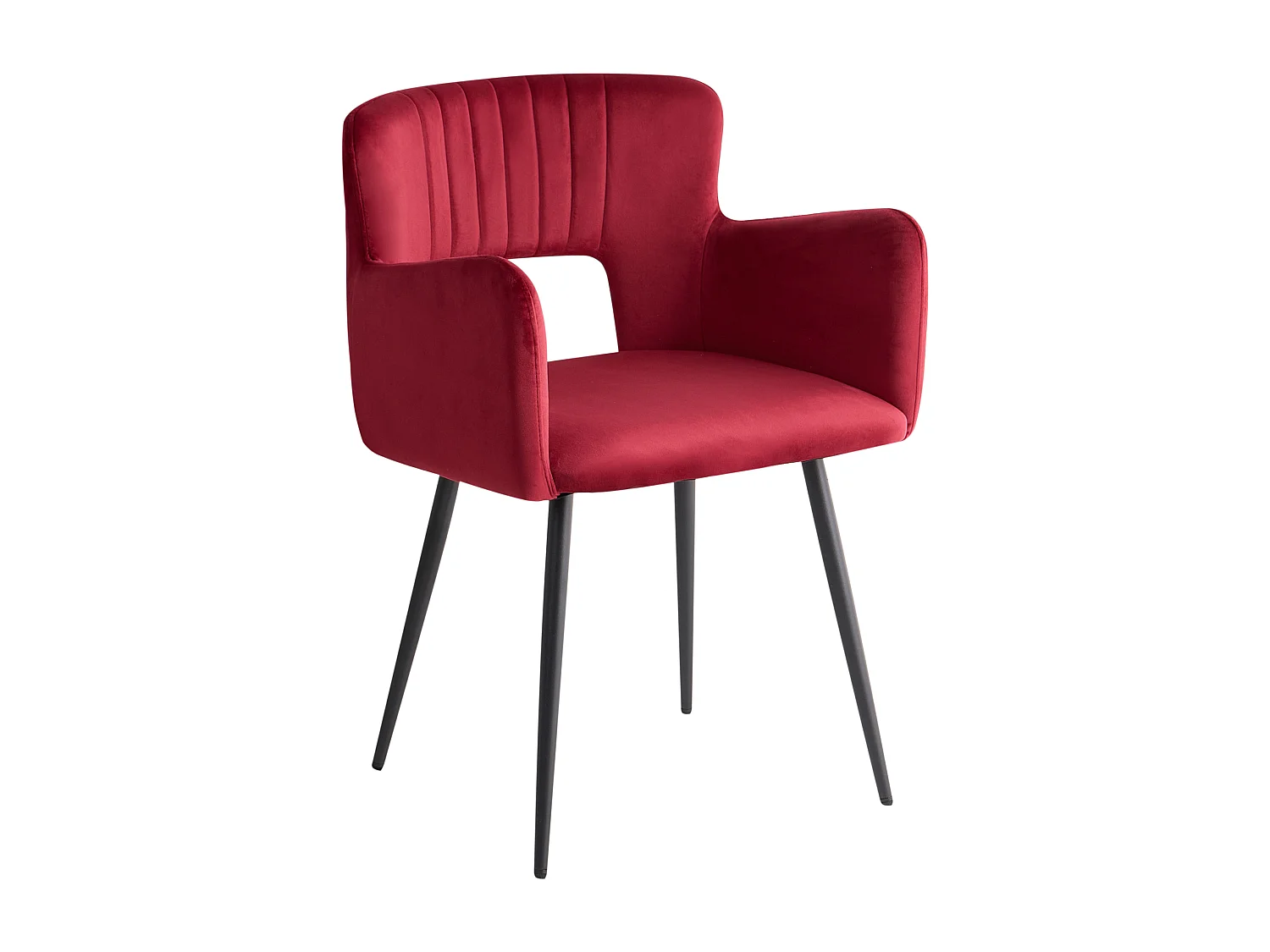 Lot de 2 chaises de salle à manger SANILAC Velours Rouge foncé