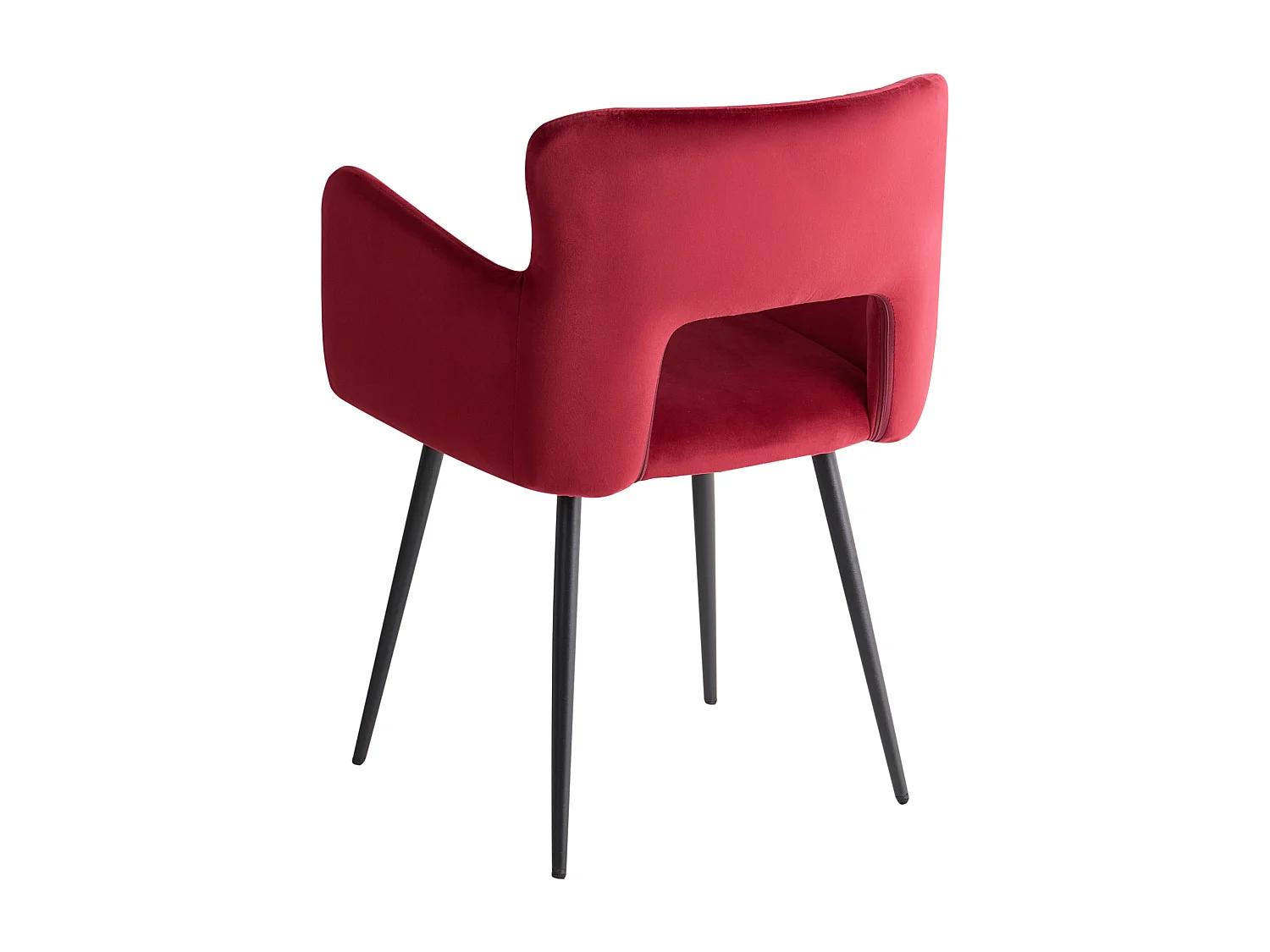Lot de 2 chaises de salle à manger SANILAC Velours Rouge foncé