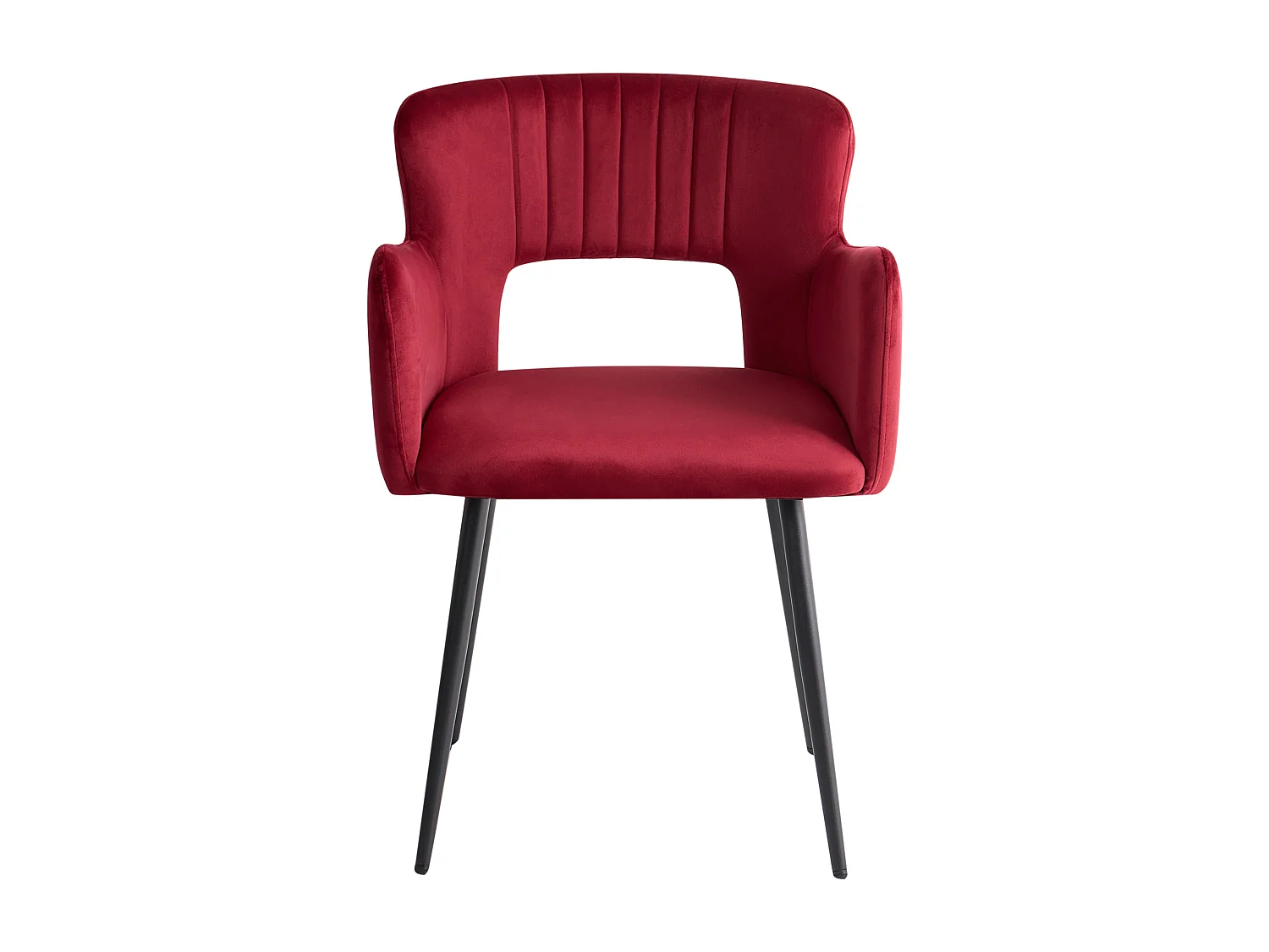 Set van 2 eetkamerstoelen SANILAC Fluweel Donkerrood