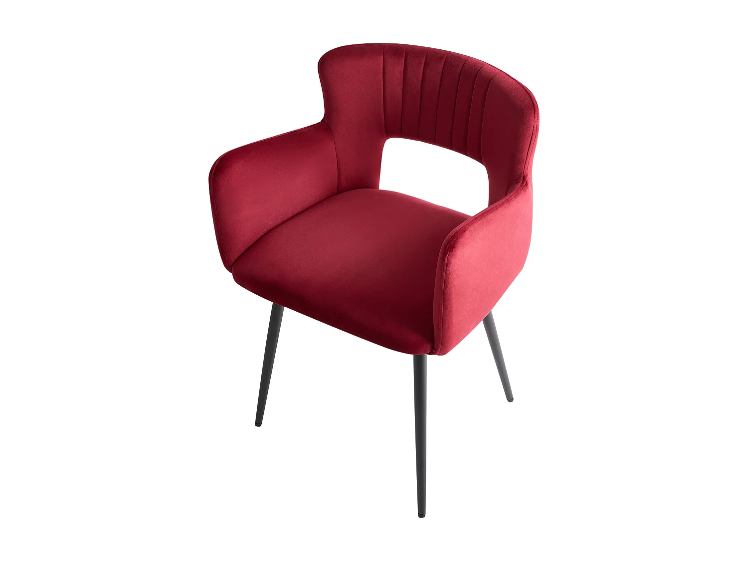 Set van 2 eetkamerstoelen SANILAC Fluweel Donkerrood