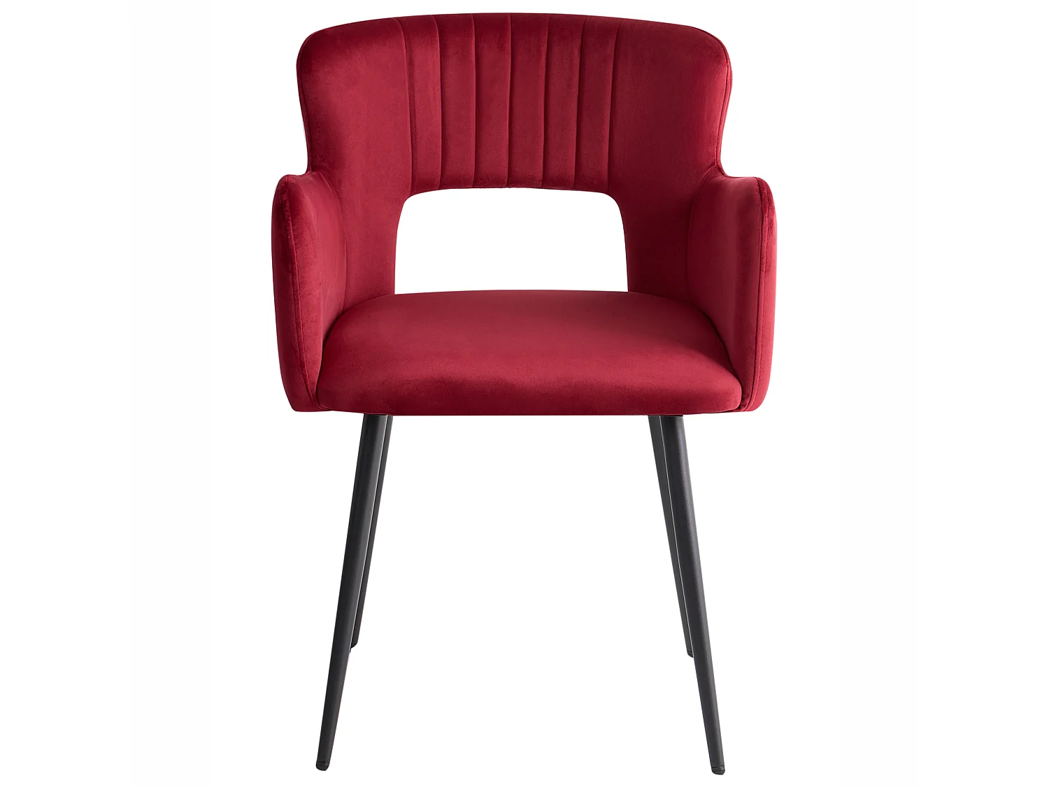 Set van 2 eetkamerstoelen SANILAC Fluweel Donkerrood