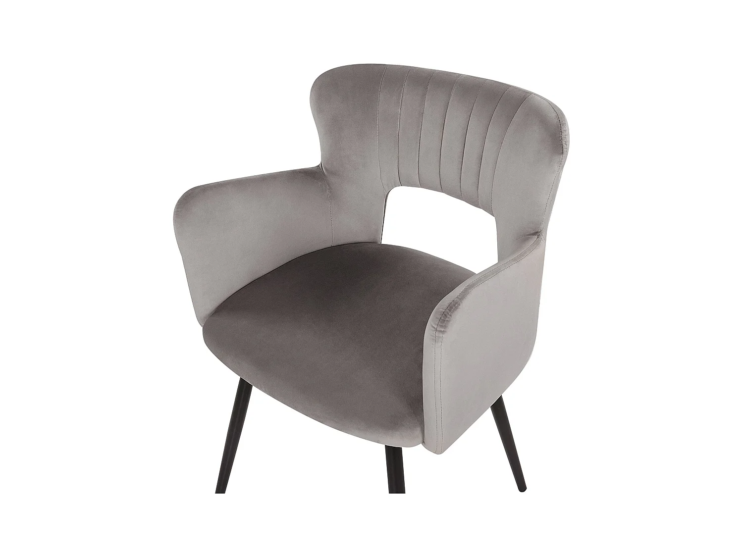 Set van 2 eetkamerstoelen SANILAC Fluweel Grijs