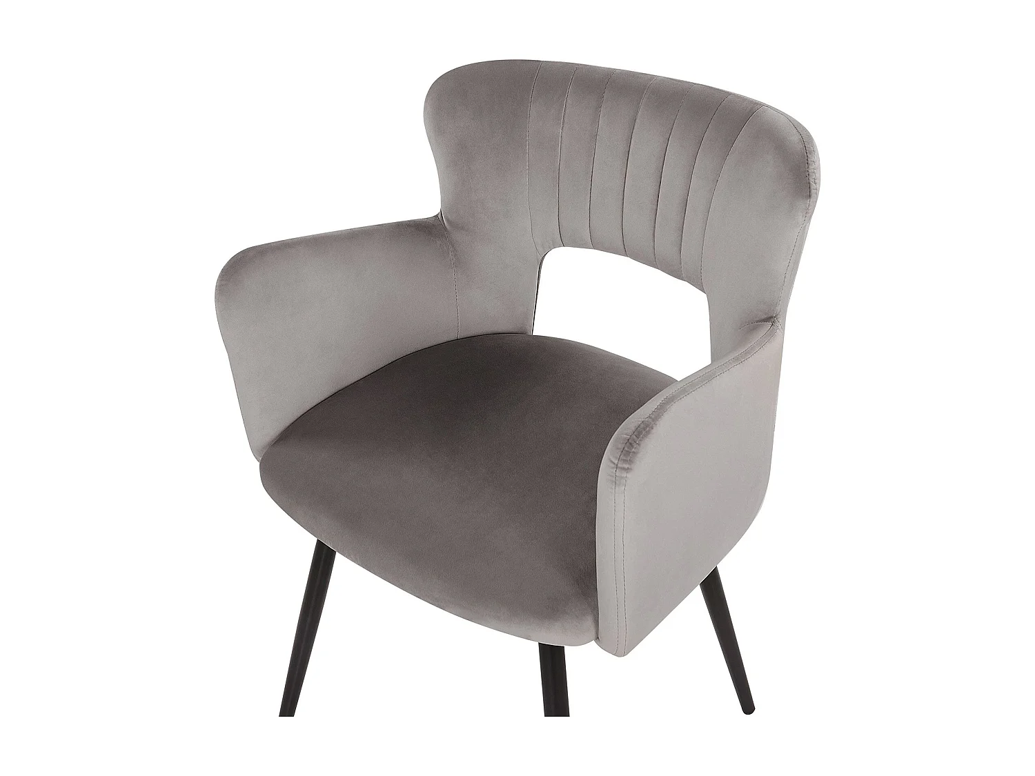 Conjunto de 2 cadeiras de jantar SANILAC Veludo Cinzento