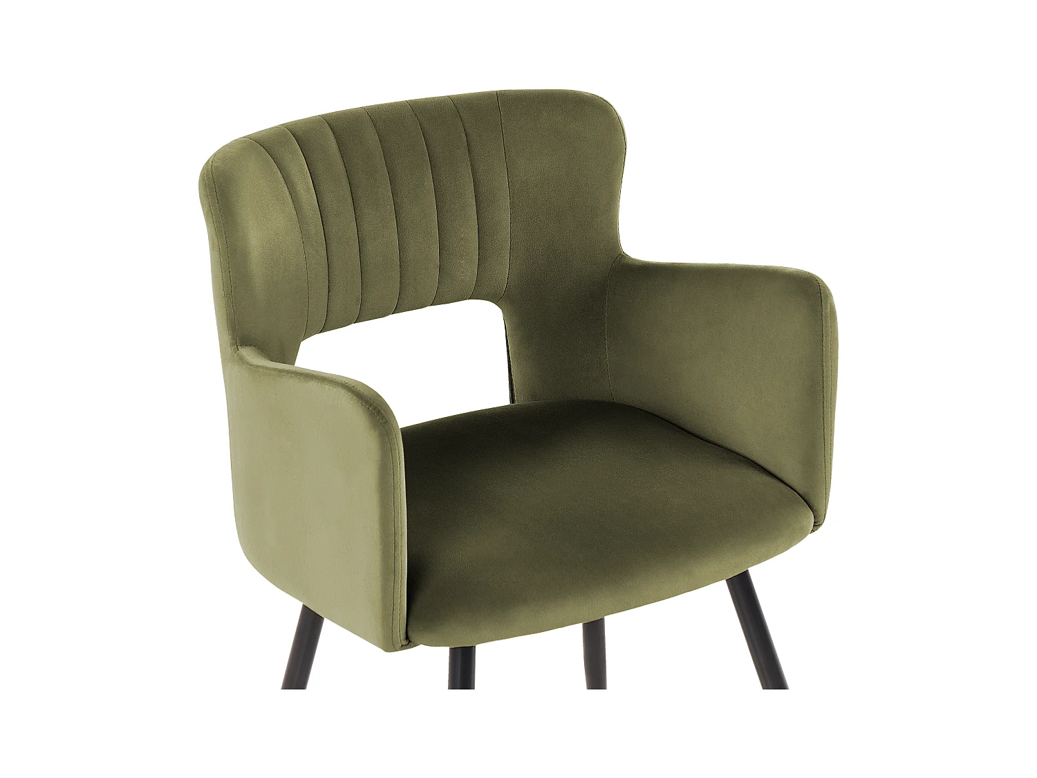 Set di 2 sedie da pranzo SANILAC Velluto Verde oliva