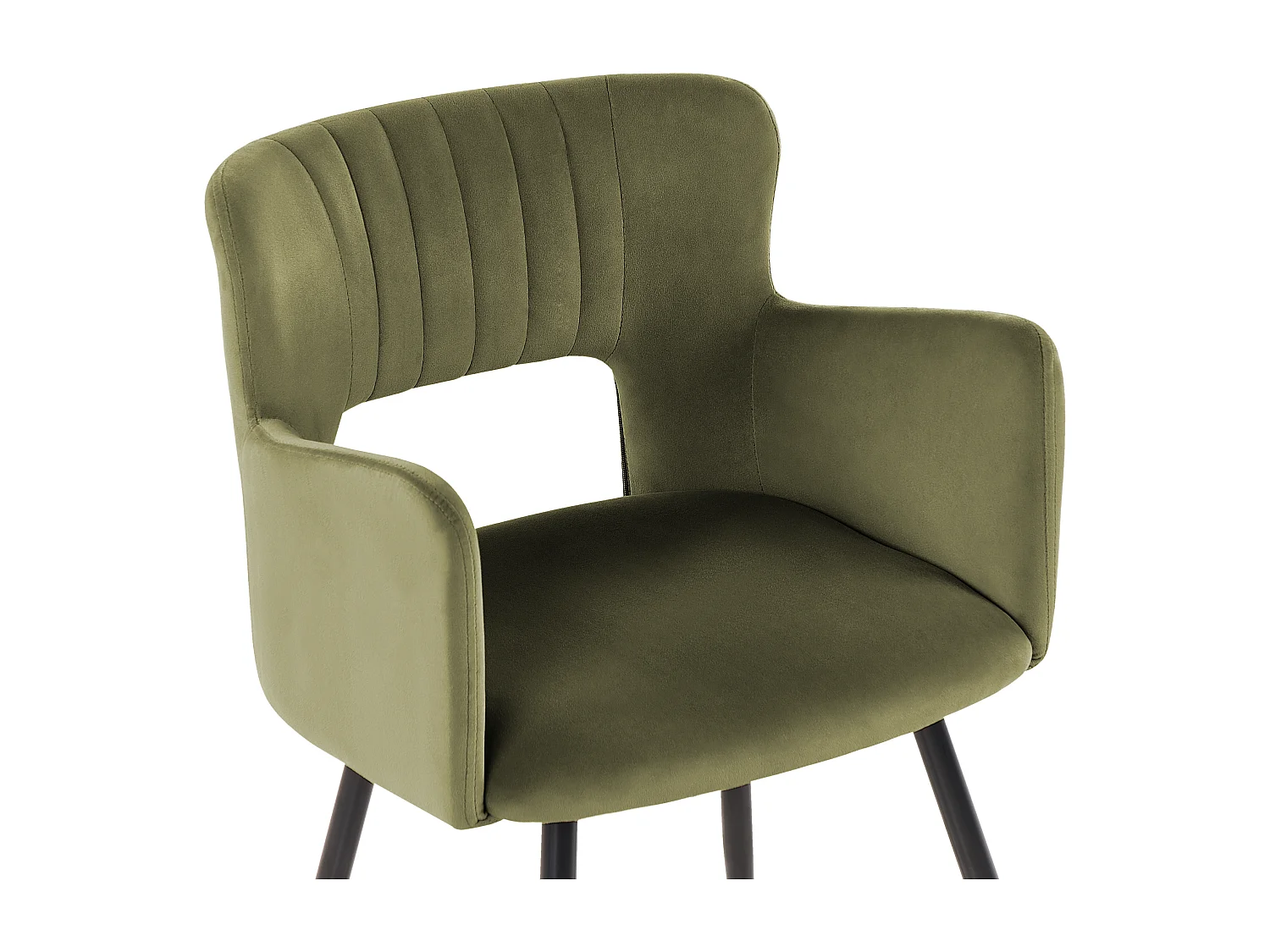 Set van 2 eetkamerstoelen SANILAC Fluweel Olijfgroen