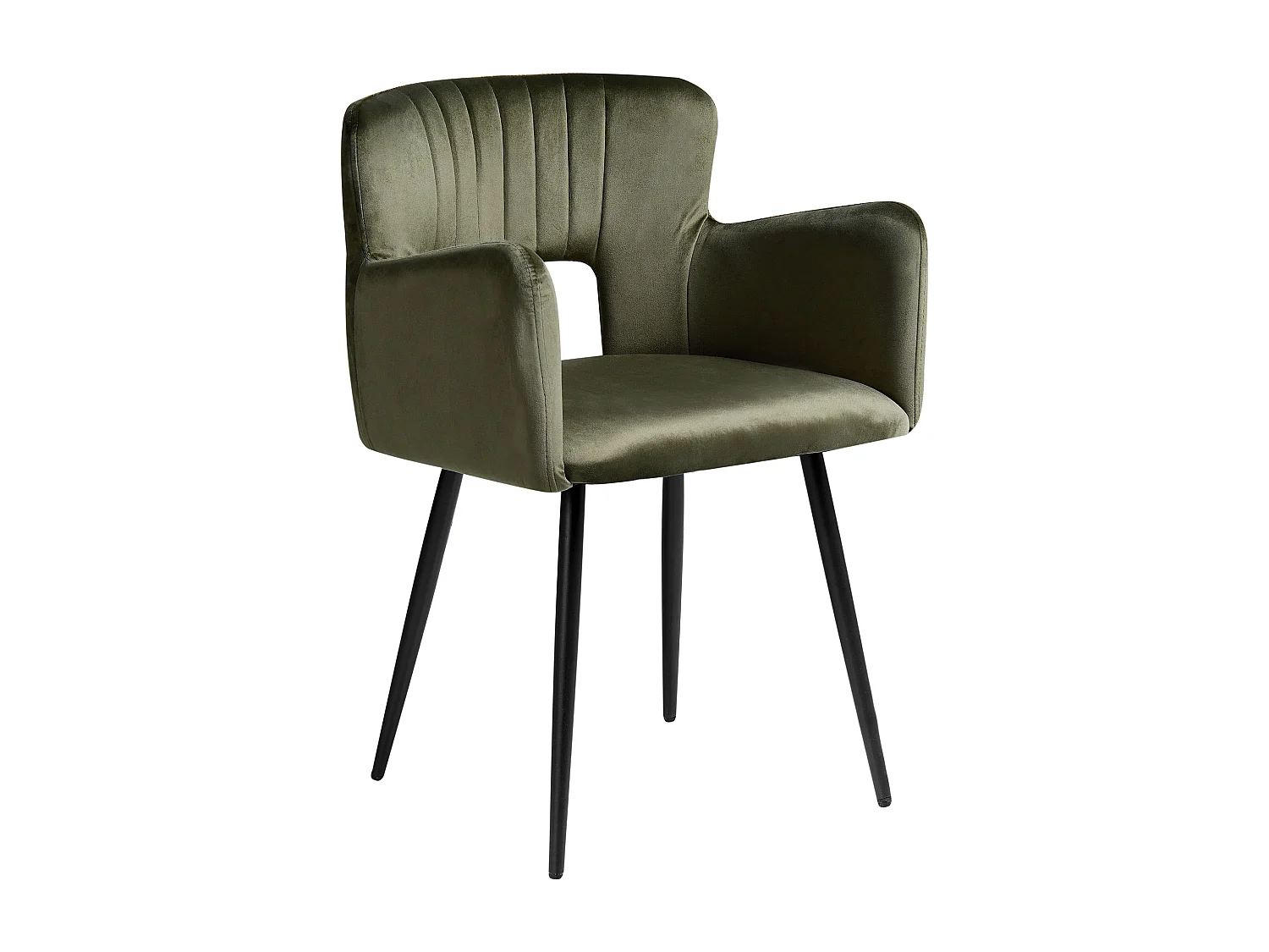 Lot de 2 chaises de salle à manger SANILAC Velours Vert olive