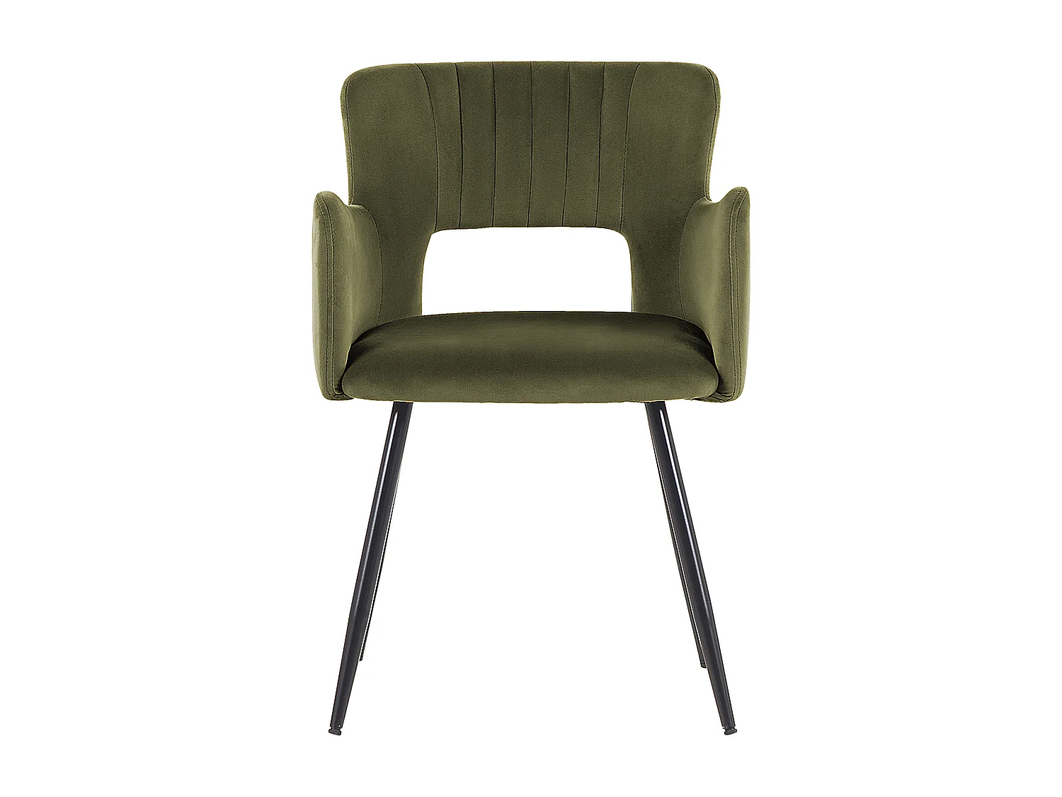 Lot de 2 chaises de salle à manger SANILAC Velours Vert olive