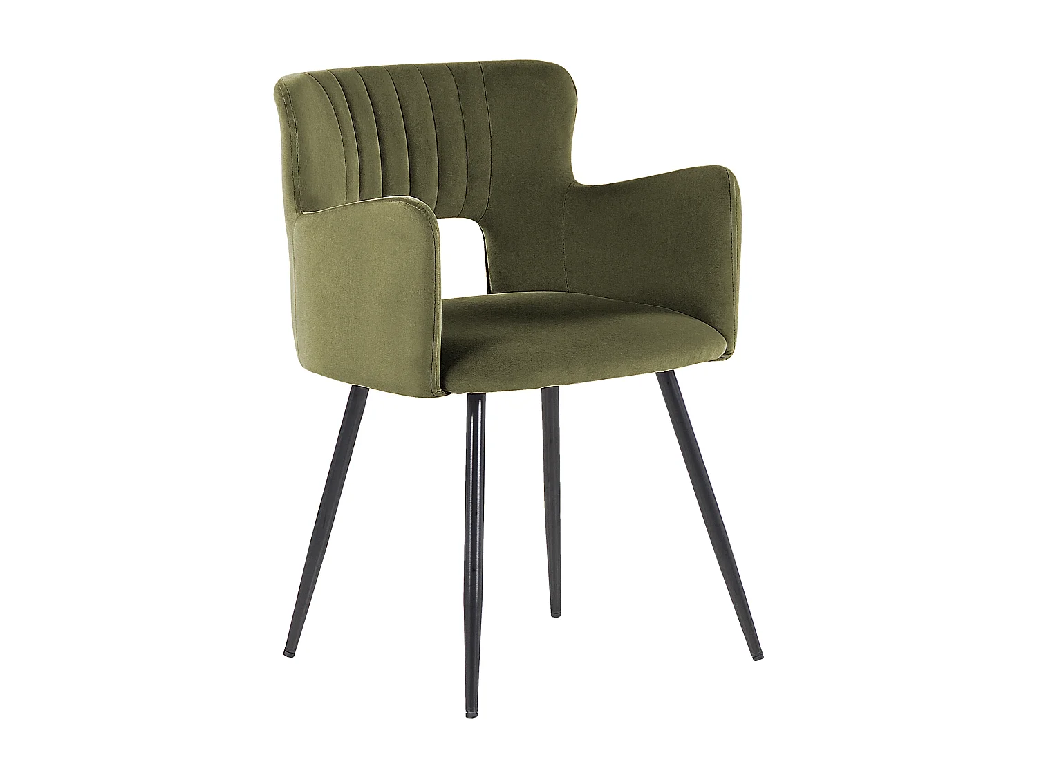 Lot de 2 chaises de salle à manger SANILAC Velours Vert olive