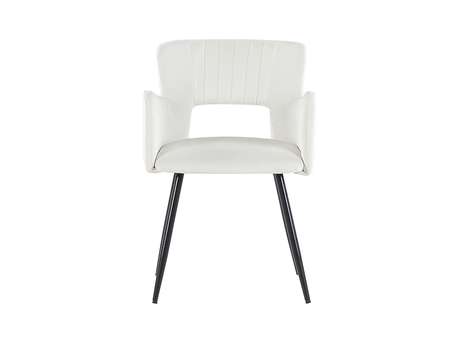 Lot de 2 chaises de salle à manger SANILAC Velours Blanc