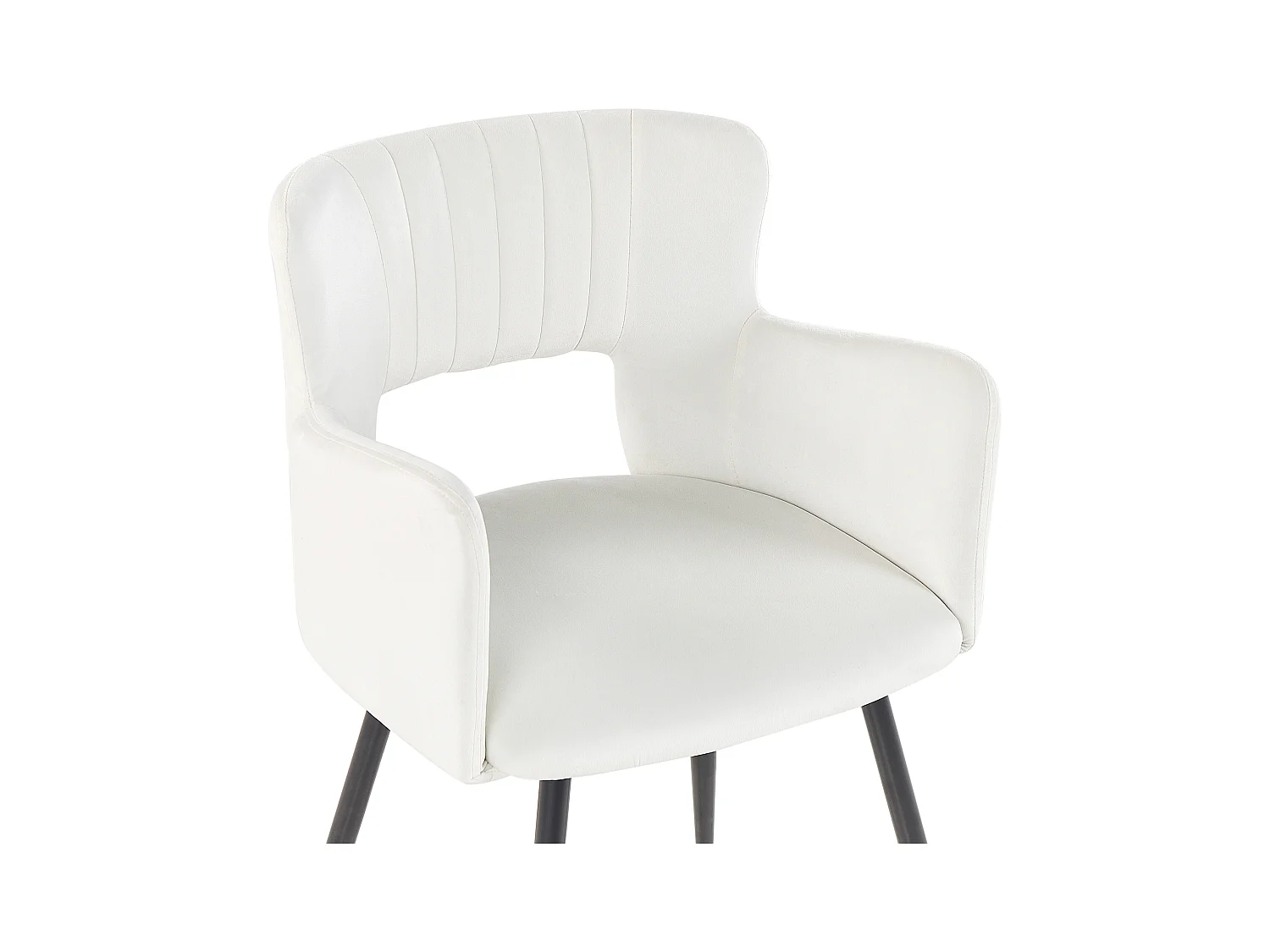 Lot de 2 chaises de salle à manger SANILAC Velours Blanc