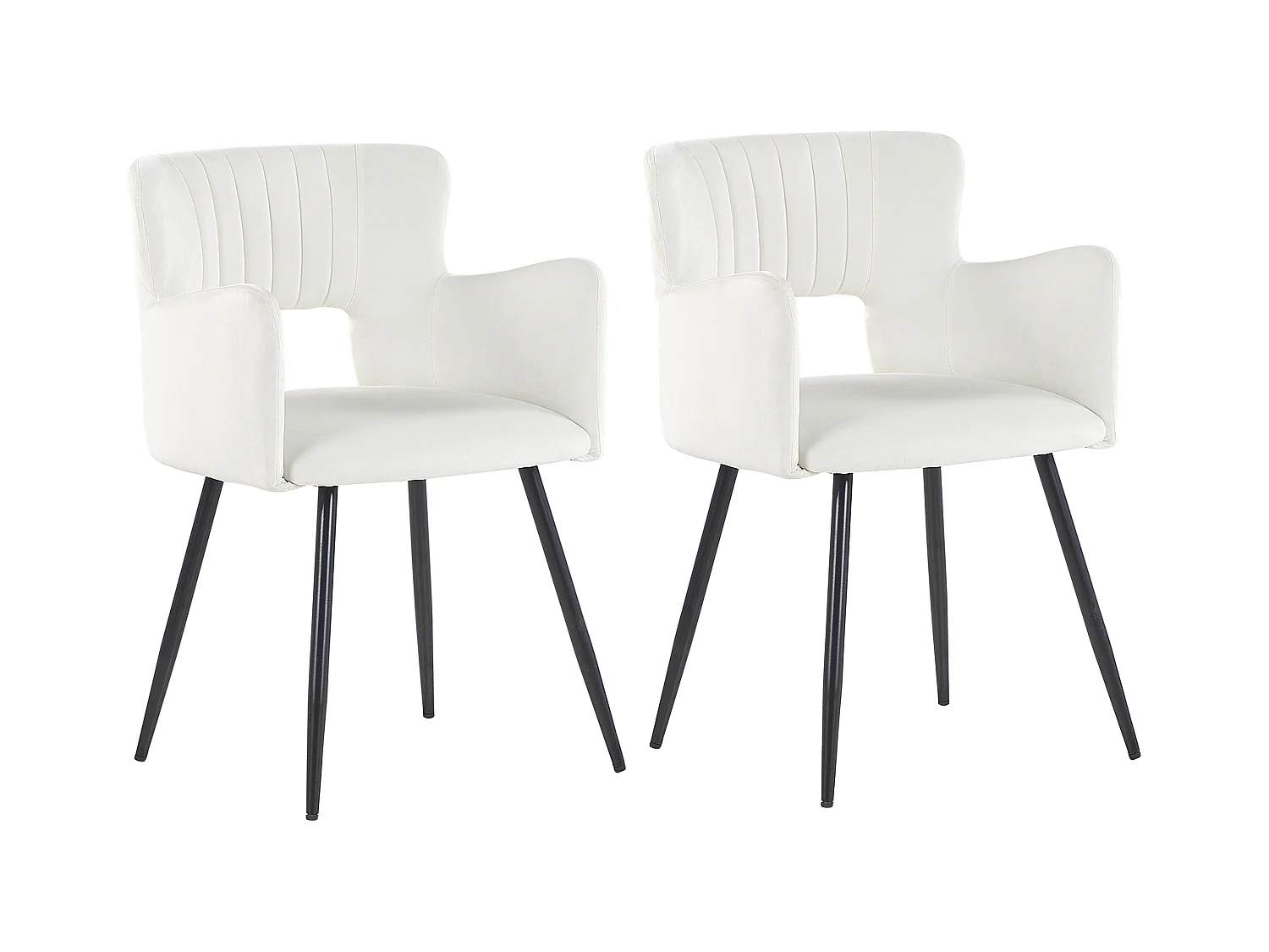 Lot de 2 chaises de salle à manger SANILAC Velours Blanc