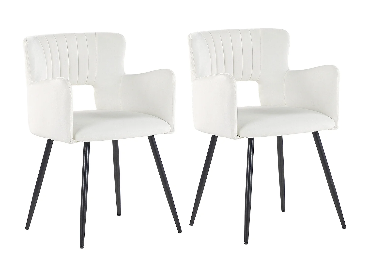 Lot de 2 chaises de salle à manger SANILAC Velours Blanc
