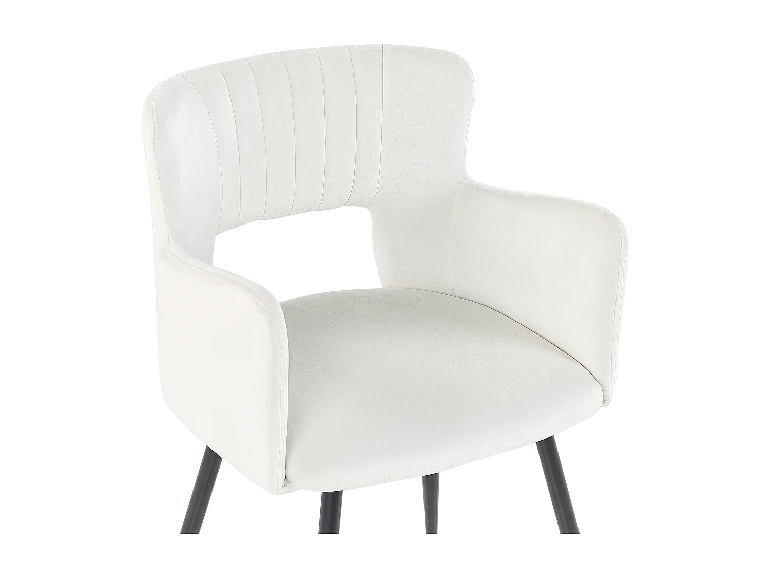 Lot de 2 chaises de salle à manger SANILAC Velours Blanc