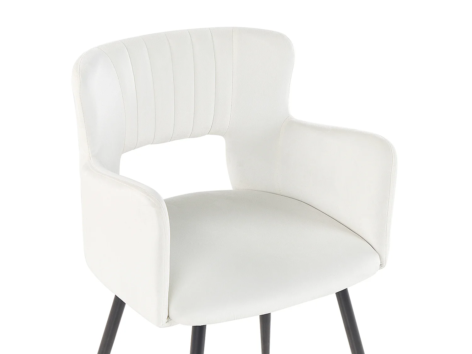 Set van 2 eetkamerstoelen SANILAC Fluweel Wit