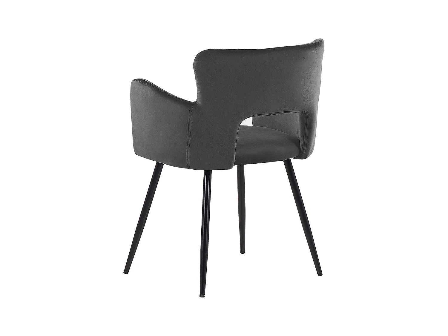 Conjunto de 2 sillas de comedor SANILAC Terciopelo Gris oscuro