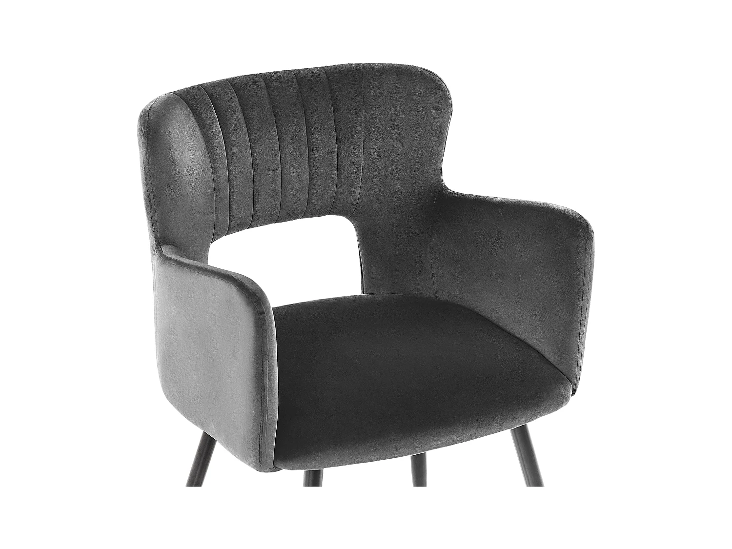 Conjunto de 2 sillas de comedor SANILAC Terciopelo Gris oscuro