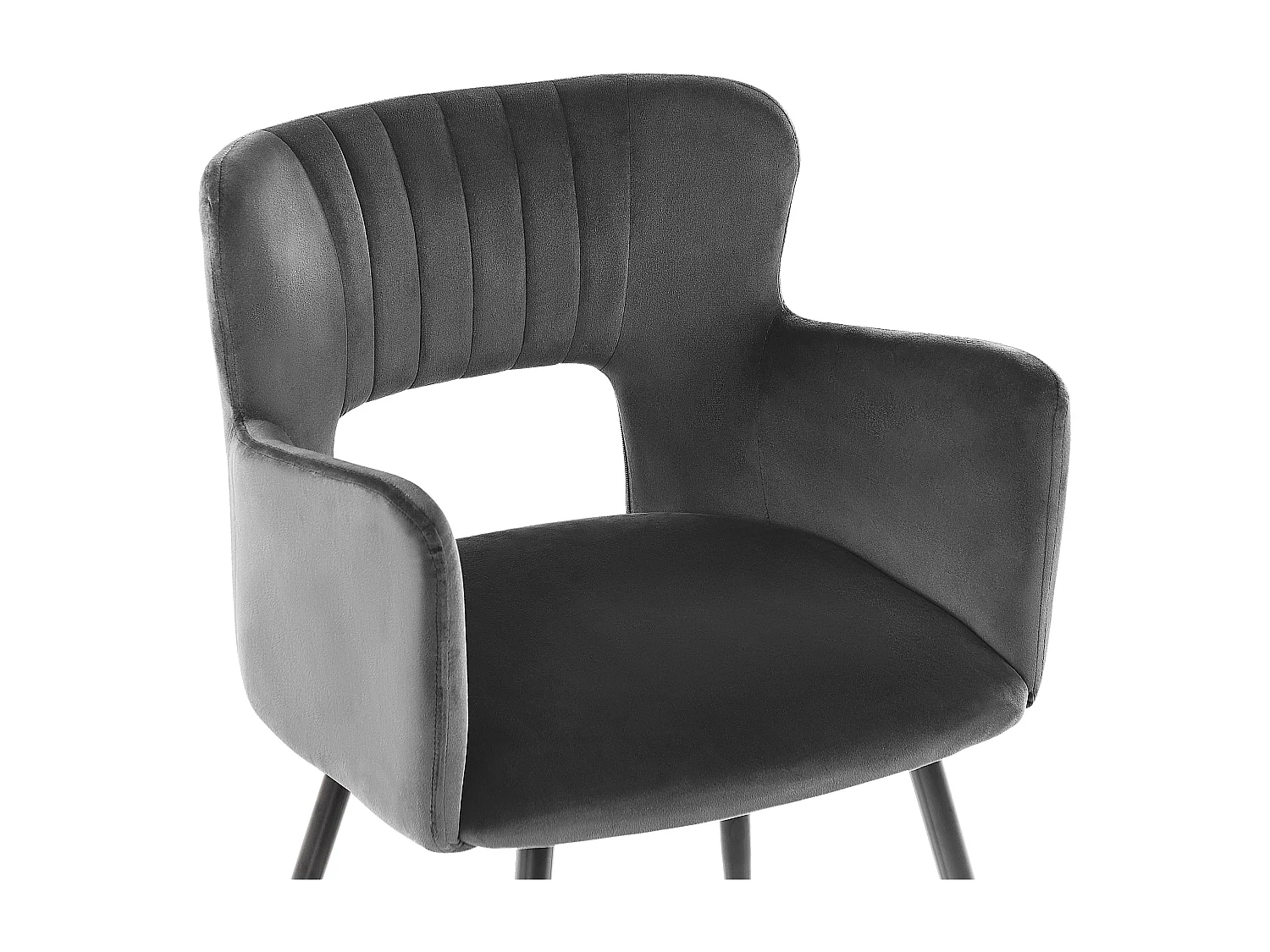 Set van 2 eetkamerstoelen SANILAC Fluweel Donkergrijs