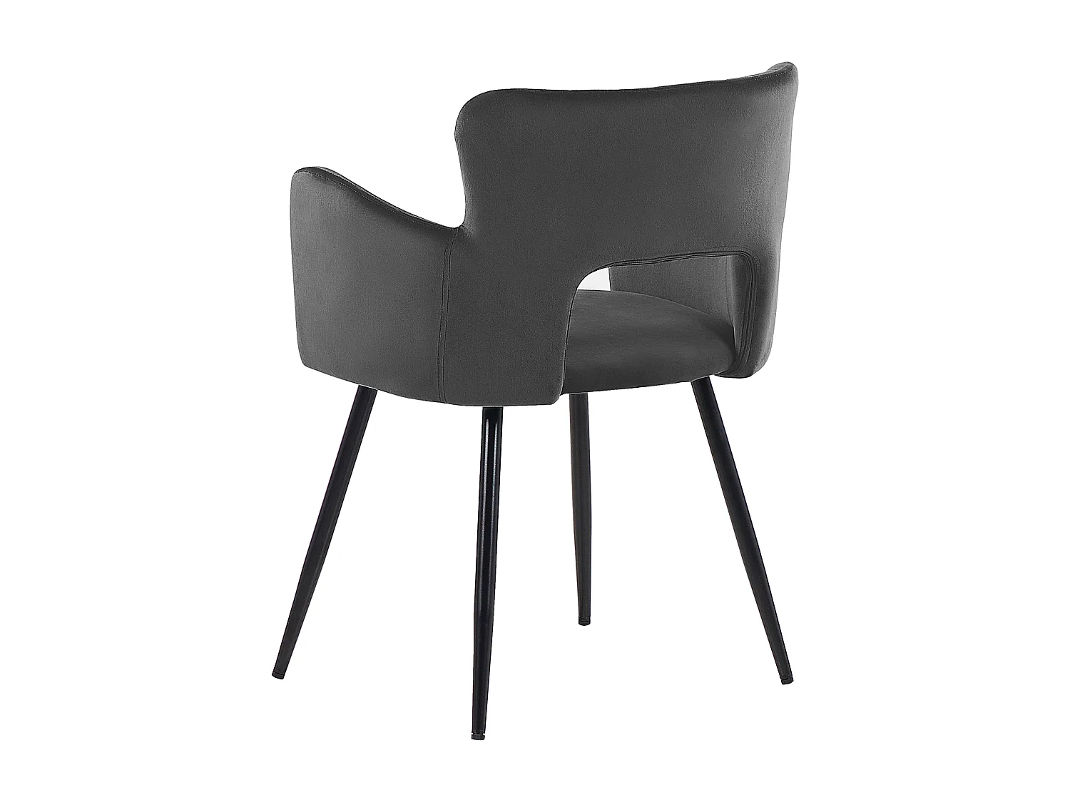 Lot de 2 chaises de salle à manger SANILAC Velours Gris foncé