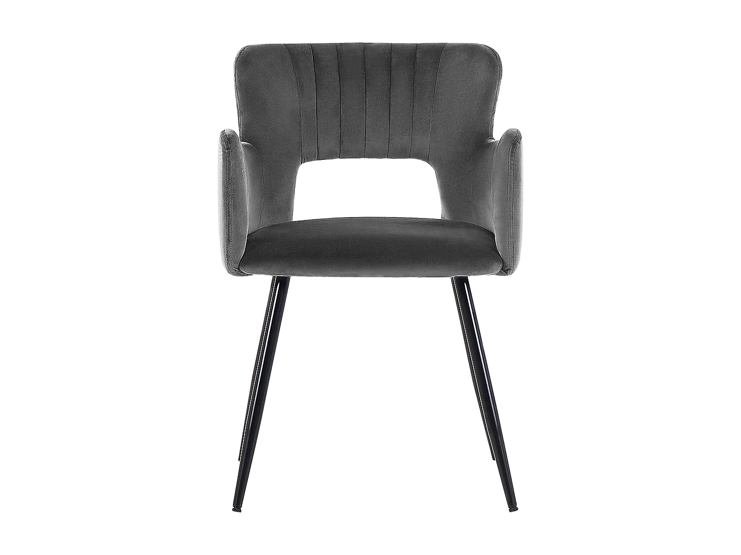 Set van 2 eetkamerstoelen SANILAC Fluweel Donkergrijs