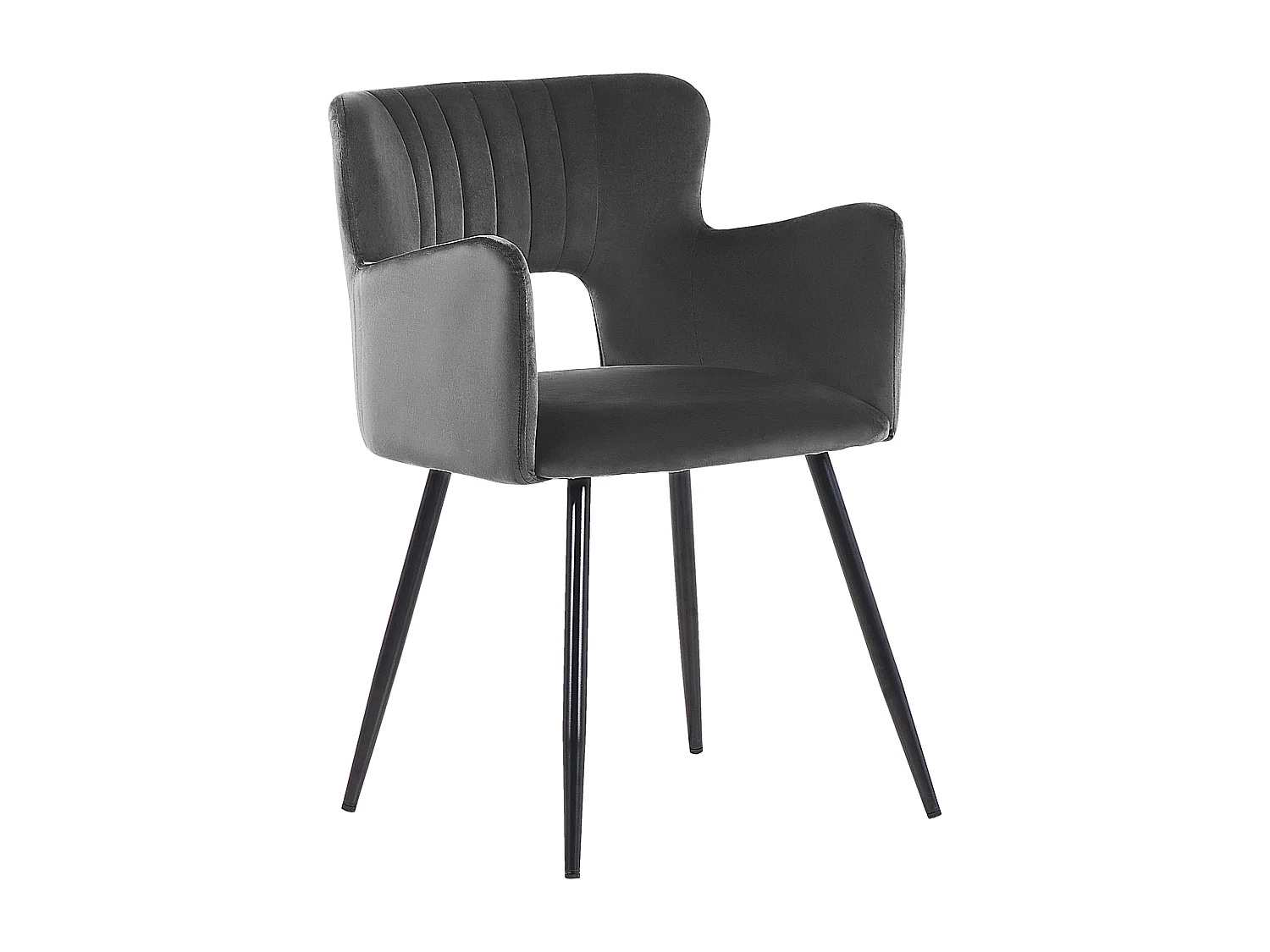 Set van 2 eetkamerstoelen SANILAC Fluweel Donkergrijs