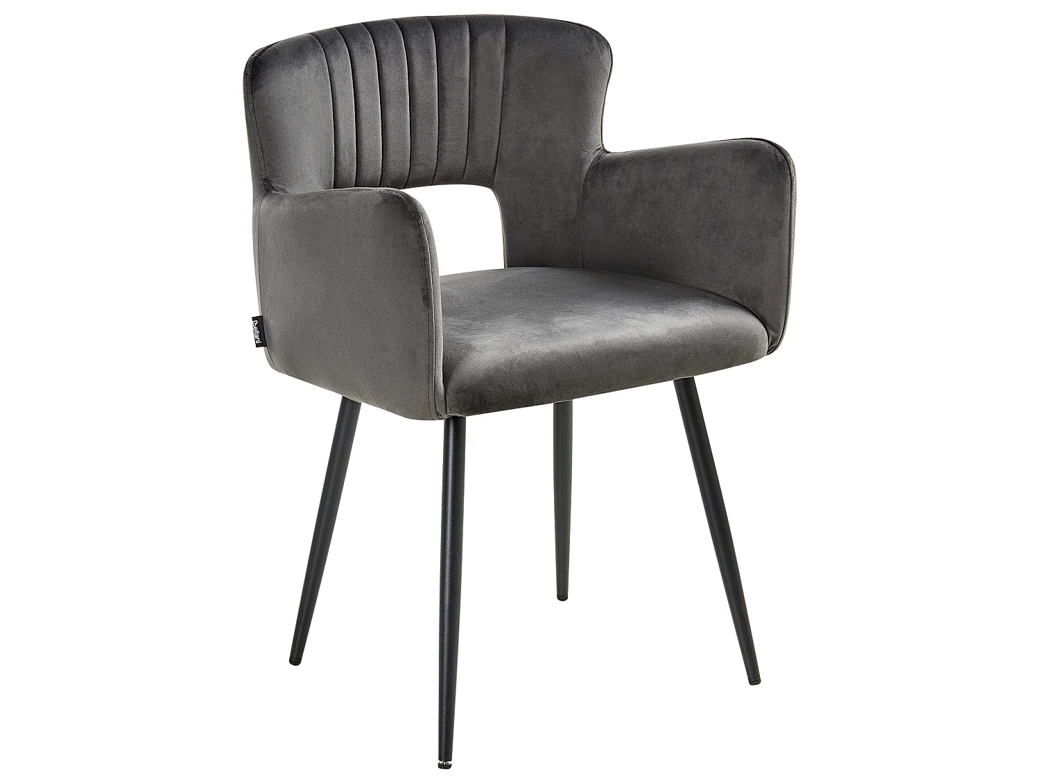 Set of 2 Dining Chairs SANILAC Velvet Dark Grey