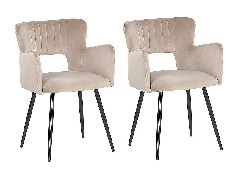 Conjunto de 2 cadeiras de jantar SANILAC Veludo Taupe