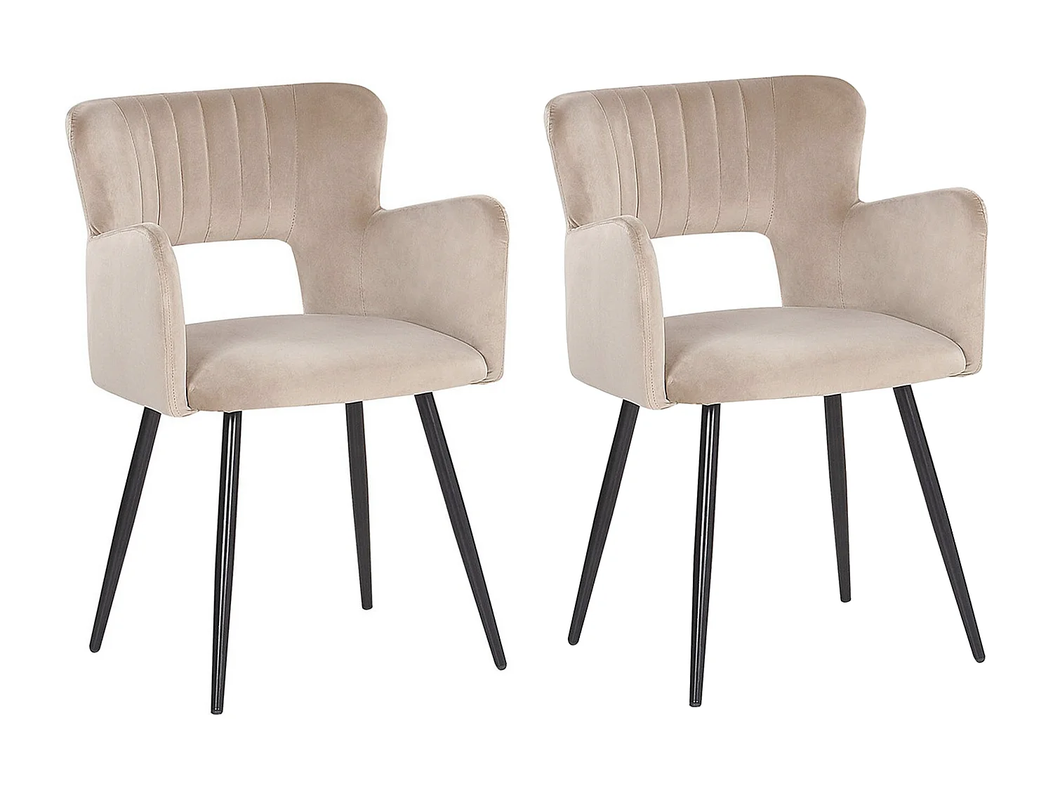 Conjunto de 2 sillas de comedor SANILAC Terciopelo Gris pardo