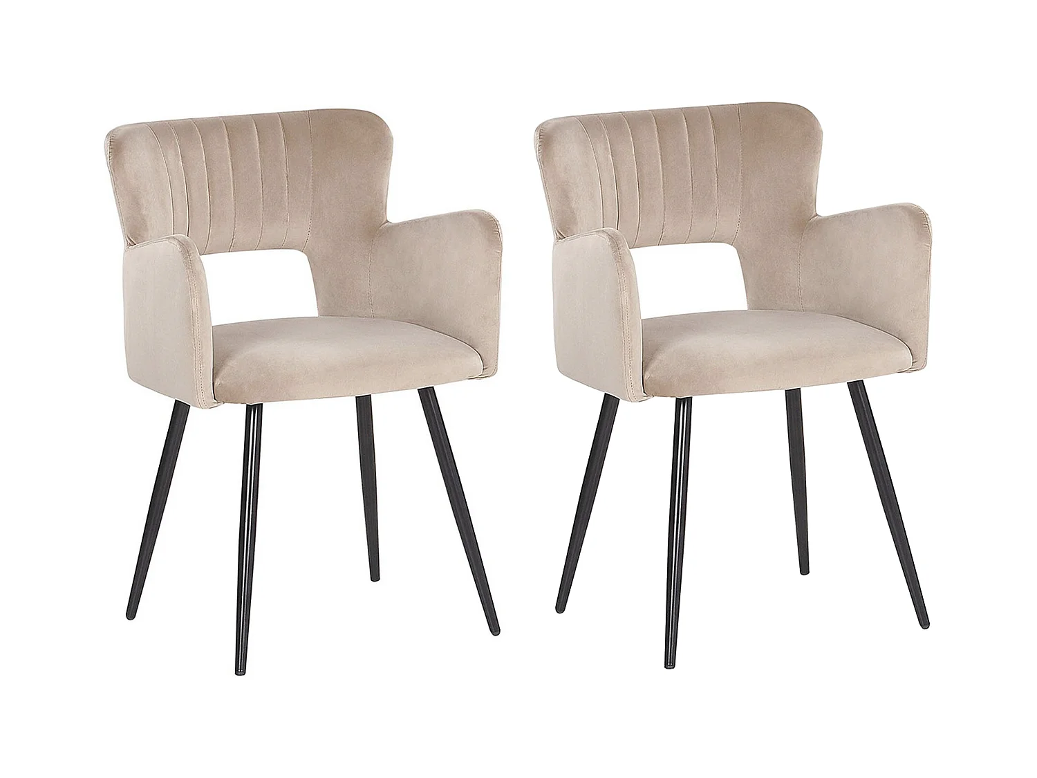 Lot de 2 chaises de salle à manger SANILAC Velours Taupe