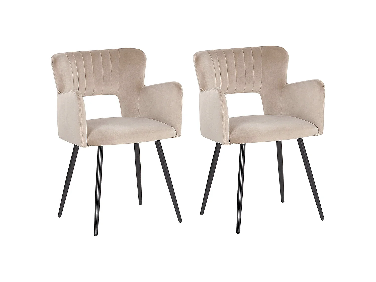 Lot de 2 chaises de salle à manger SANILAC Velours Taupe