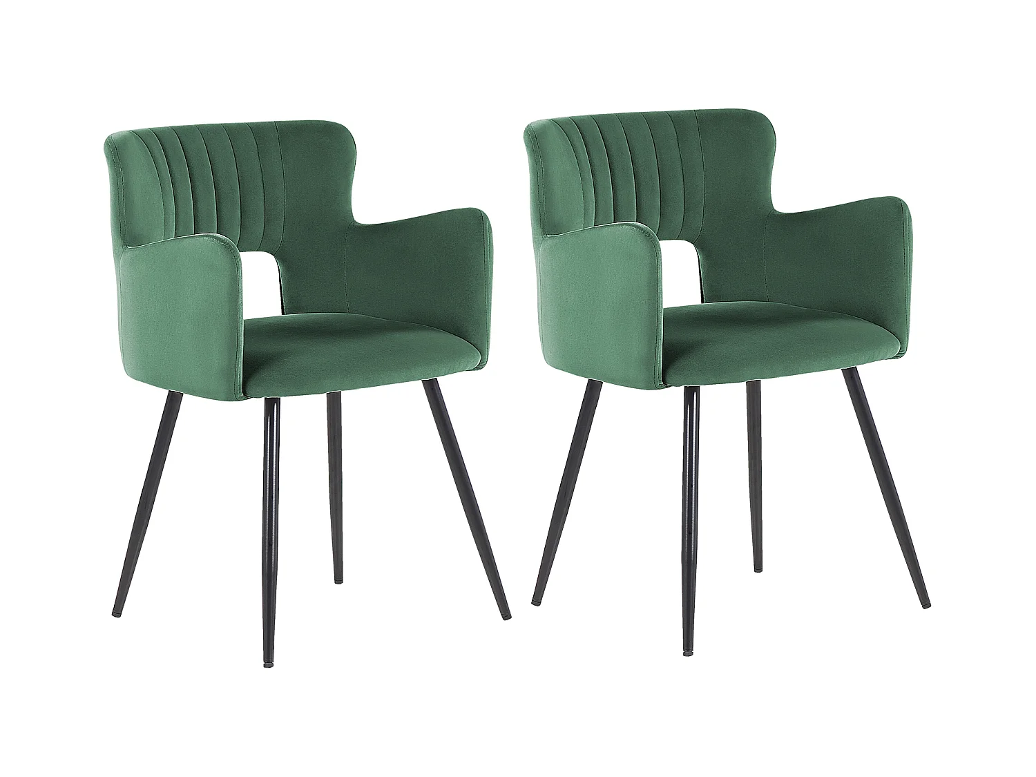 Lot de 2 chaises de salle à manger SANILAC Velours Vert foncé