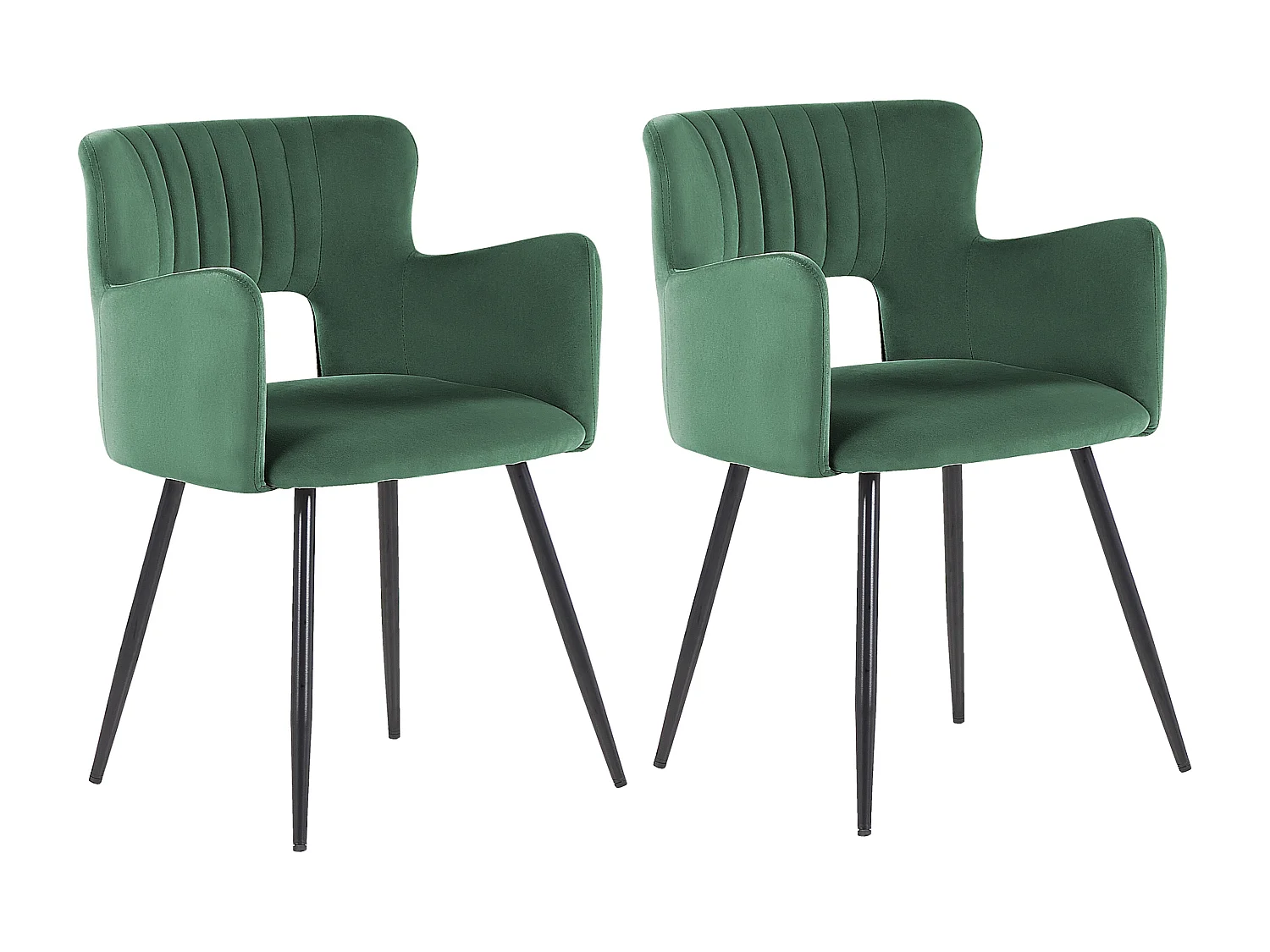 Set van 2 eetkamerstoelen SANILAC Fluweel Donkergroen