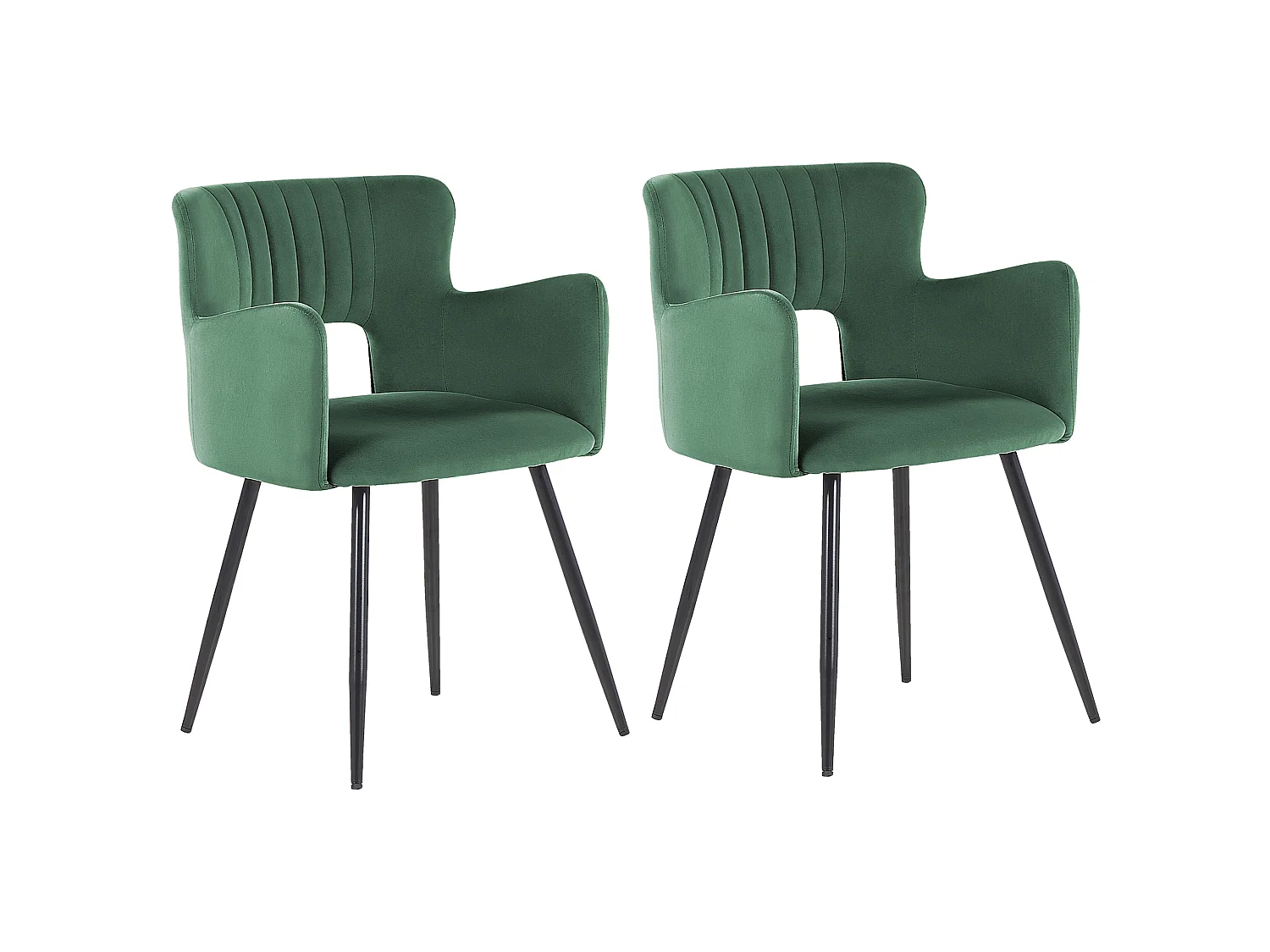 Set van 2 eetkamerstoelen SANILAC Fluweel Donkergroen