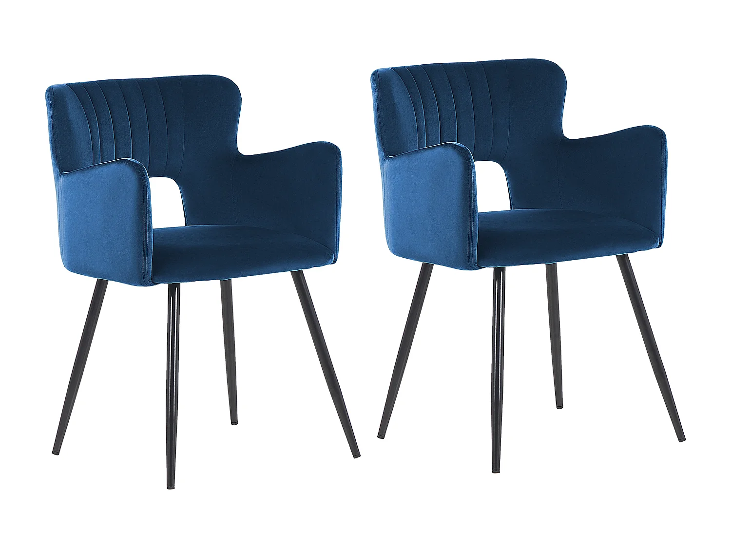 Lot de 2 chaises de salle à manger SANILAC Velours Bleu marine