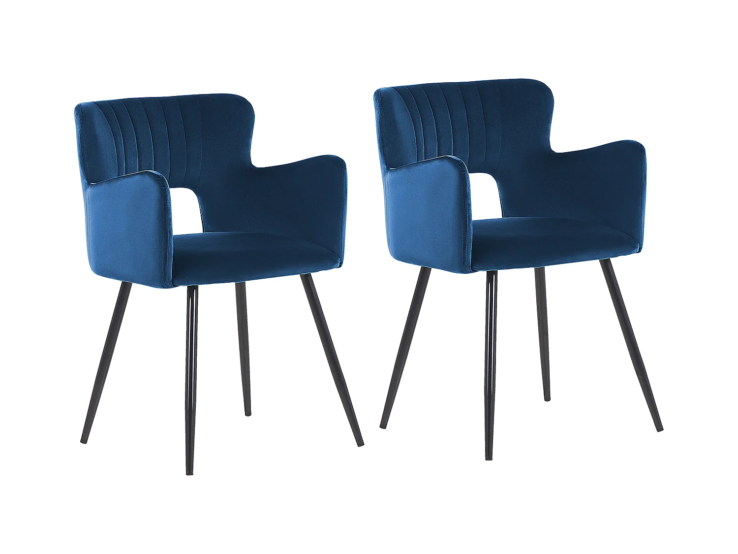 Lot de 2 chaises de salle à manger SANILAC Velours Bleu marine