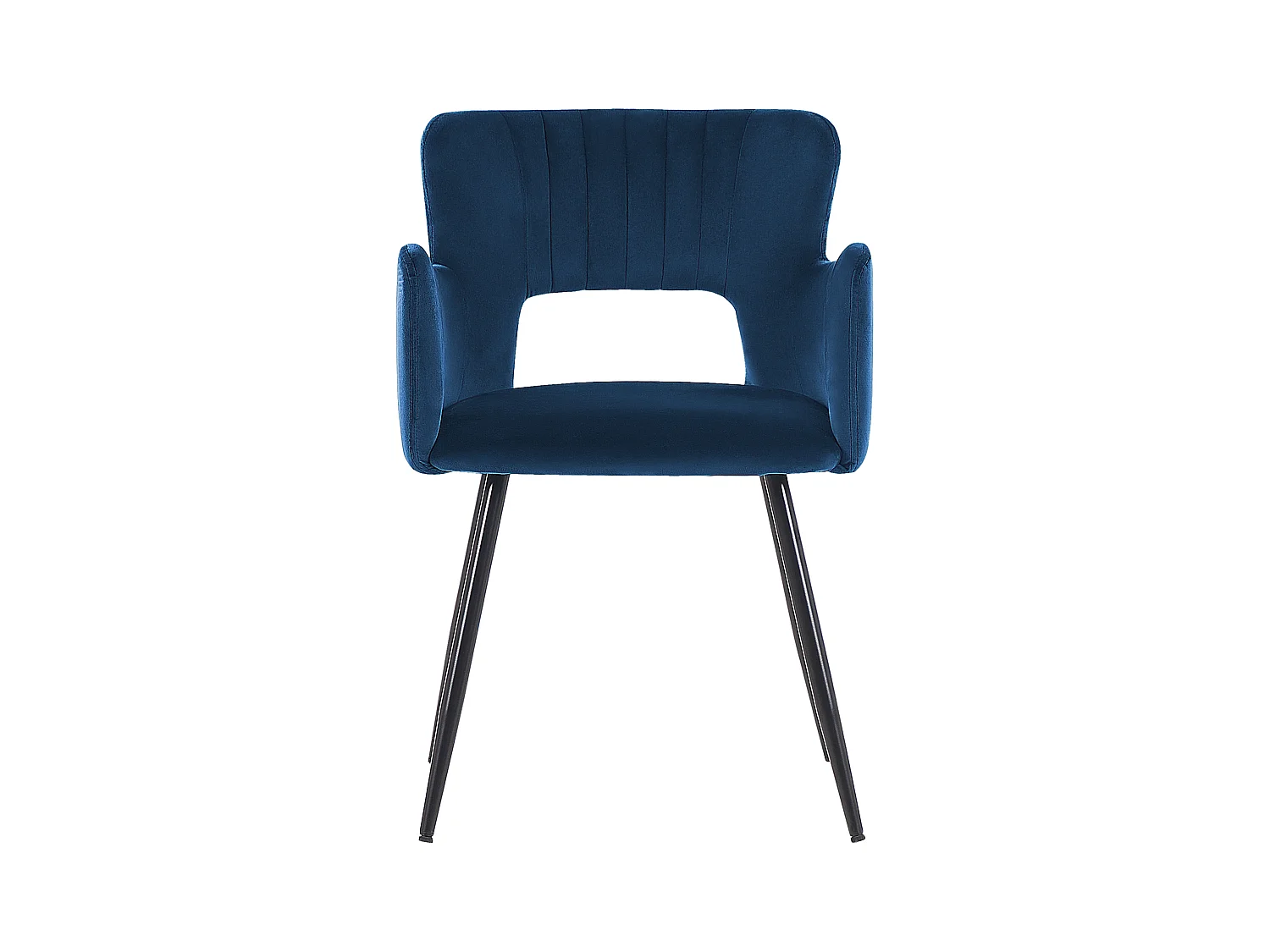 Lot de 2 chaises de salle à manger SANILAC Velours Bleu marine