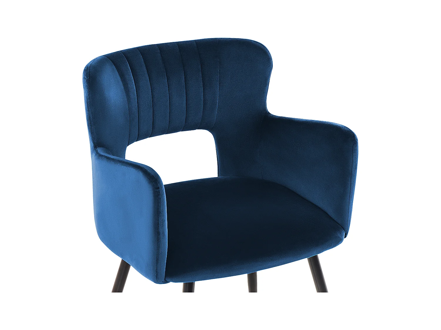 Lot de 2 chaises de salle à manger SANILAC Velours Bleu marine