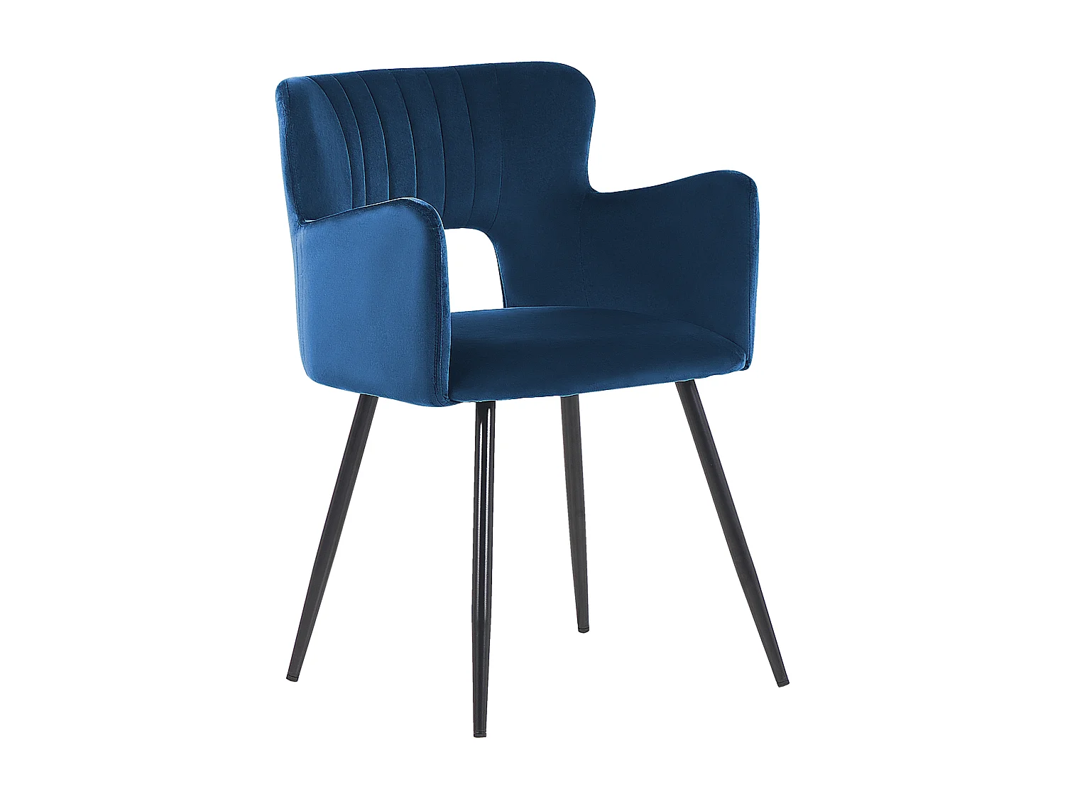 Lot de 2 chaises de salle à manger SANILAC Velours Bleu marine